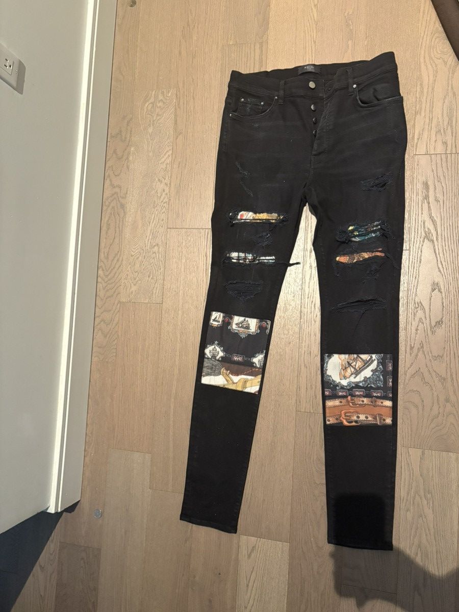 Amiri Amiri Scarves Art Patch Jeans in Antique Black Size US 36 / EU 52 - 1 Thumbnail