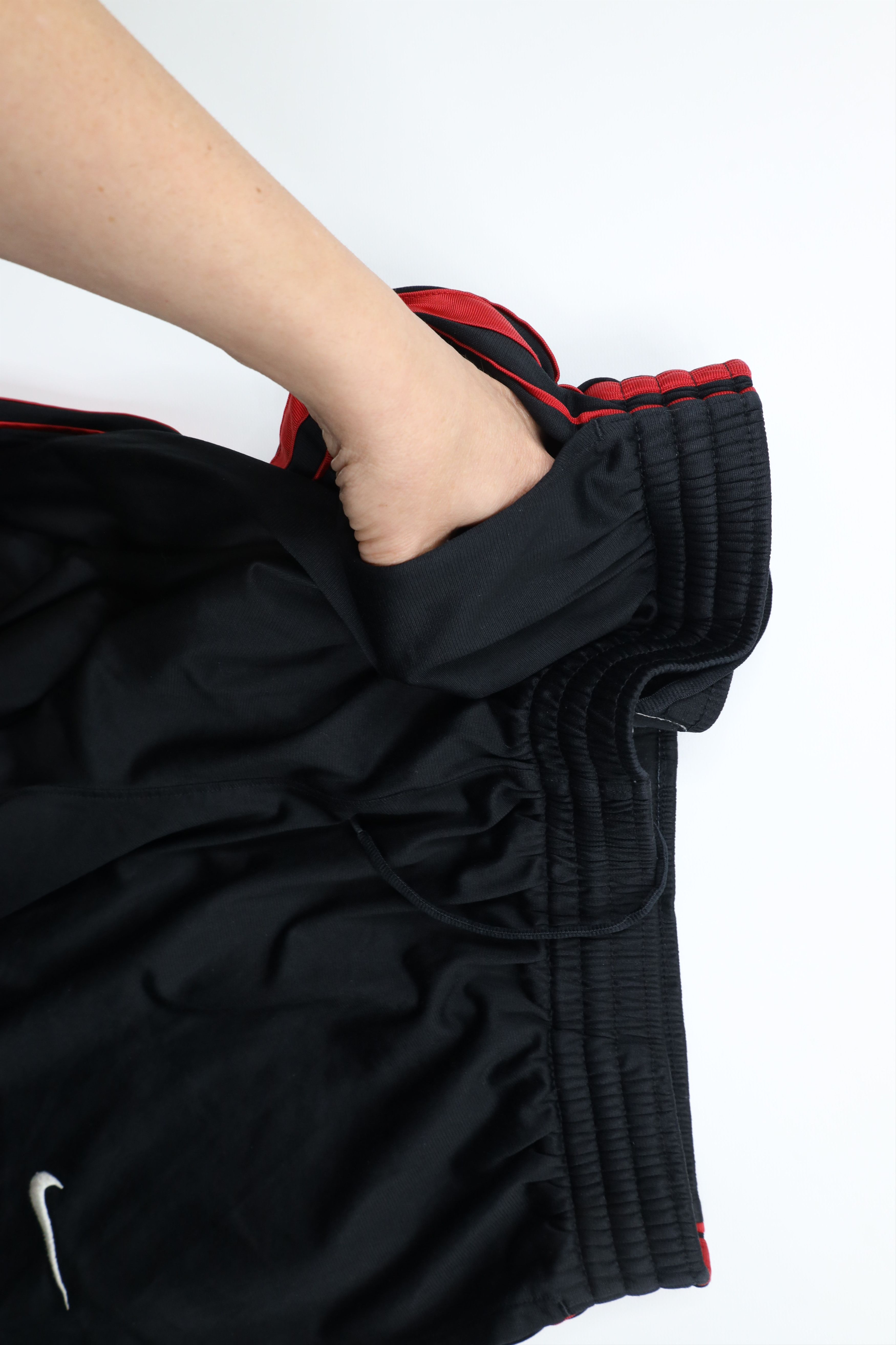 Nike × Vintage Vintage Nike Basketball Mini Swoosh Wide Leg Pants Black Size US 36 / EU 52 - 7 Thumbnail