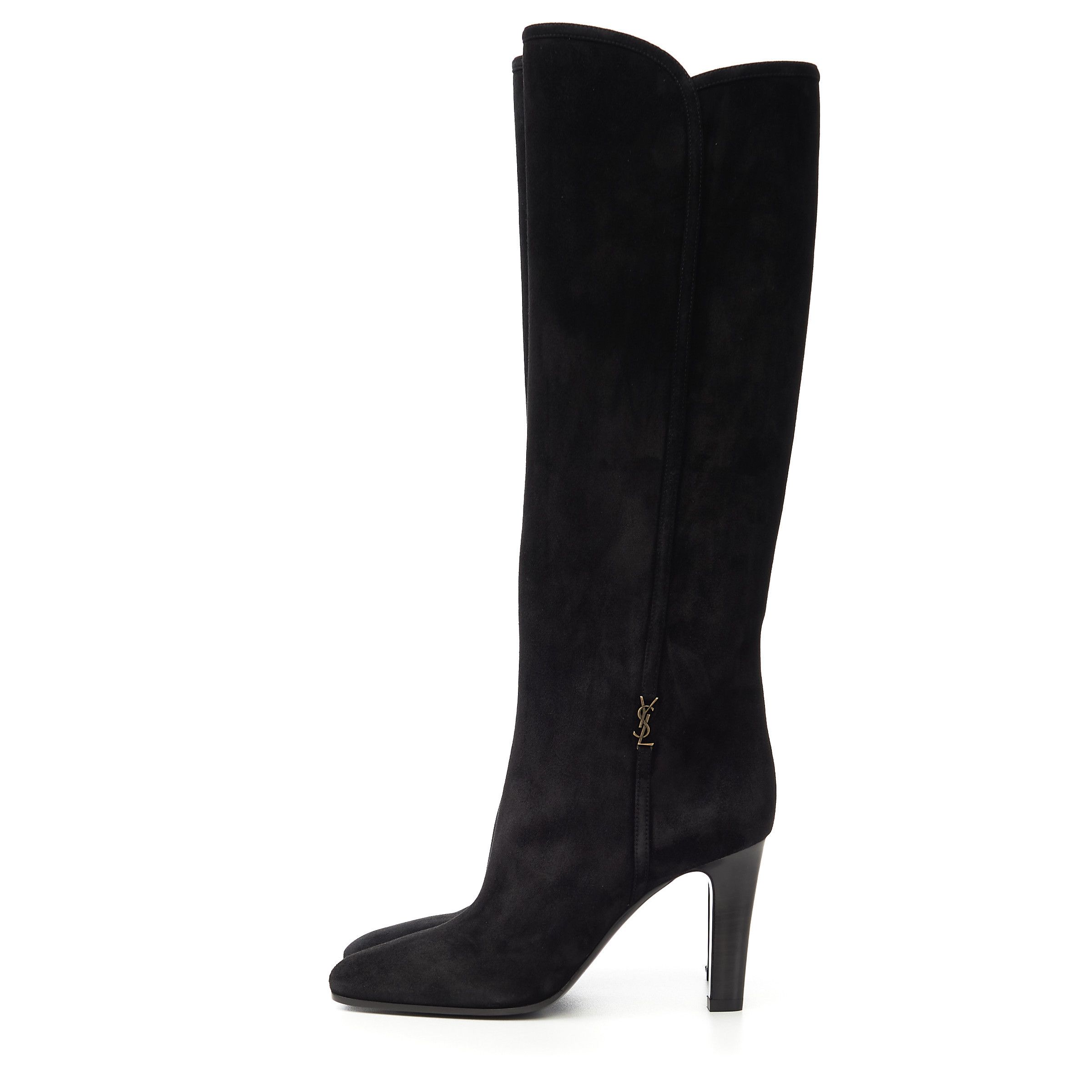 Saint Laurent Paris JANE Boots In Black Suede With YSL Detail Size US 6.5 / IT 36.5 - 4 Thumbnail