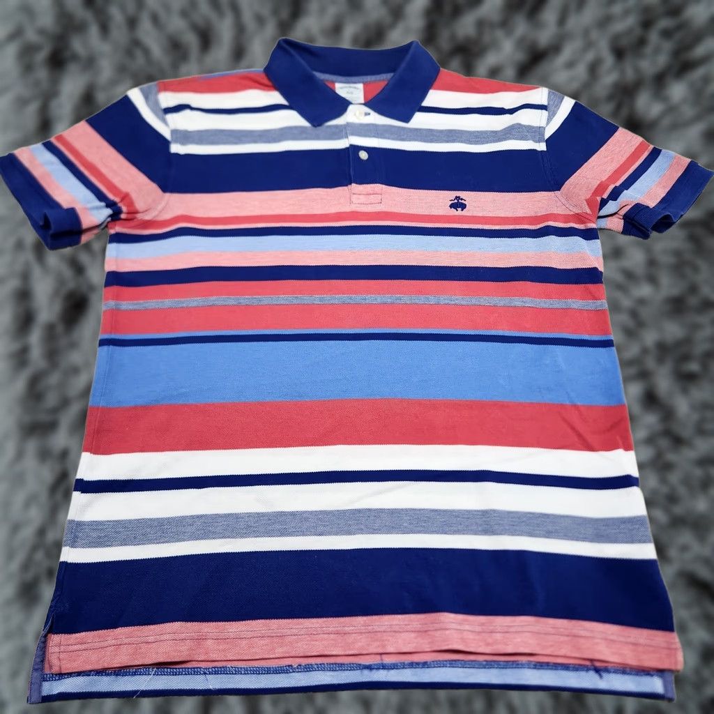 Brooks Brothers Brooks Brothers Polo Shirt Men Large Slim Fit Performance Cotton Striped Luxury Shirt Size US L / EU 52-54 / 3 - 1 Thumbnail