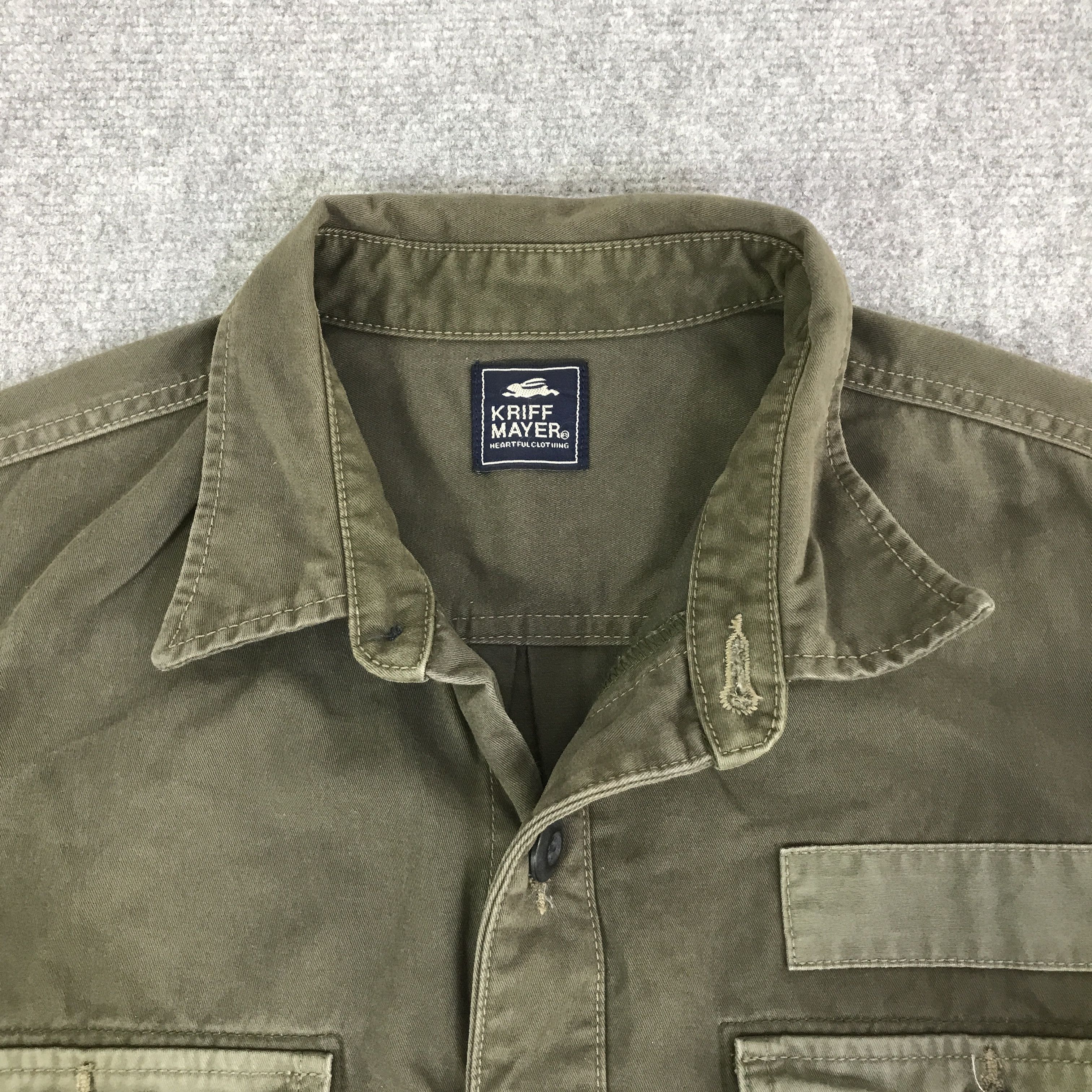 Japanese Brand KRIFF MAYER ARMY STYLE BUTTON UP SHIRT K116B21 Size US L / EU 52-54 / 3 - 8 Thumbnail