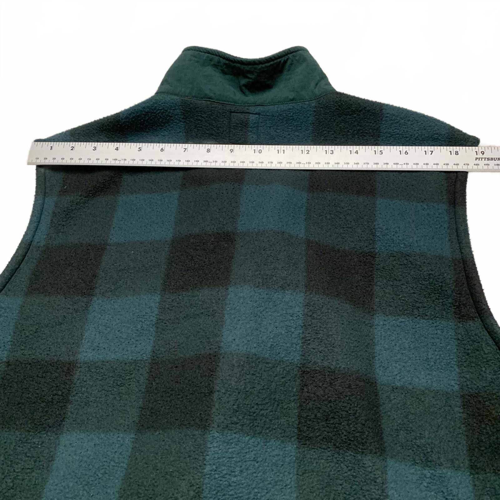 Gap GAP Men's Large Buffalo Plaid Green Black Fleece Vest Size US L / EU 52-54 / 3 - 9 Thumbnail