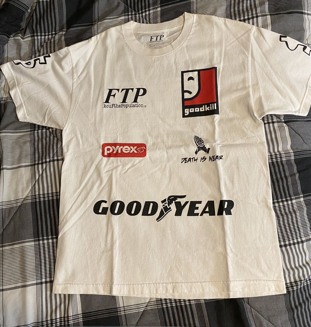 image of Fuck The Population Ftp 4 Year Tee in White, Men's (Size Large)