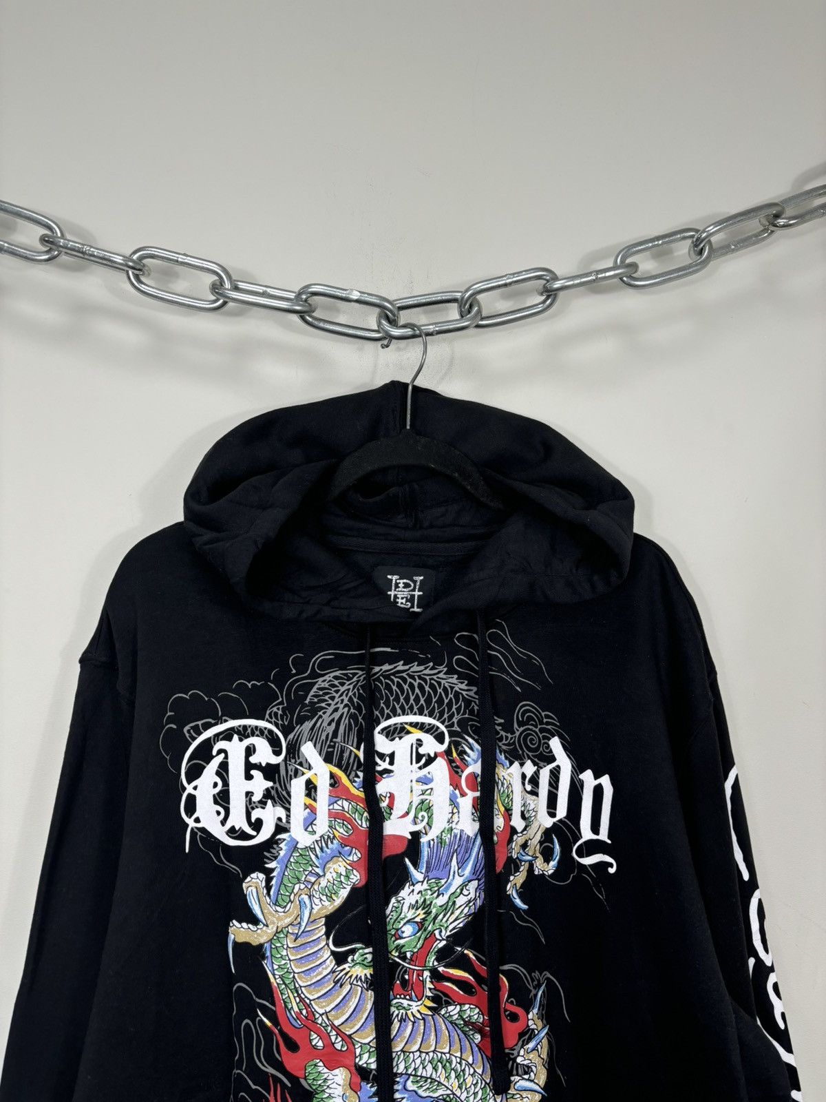 Ed Hardy Ed Hardy Chinese Dragon Tattoo Logo NEW Black Hype Hoodie Size US XL / EU 56 / 4 - 4 Thumbnail