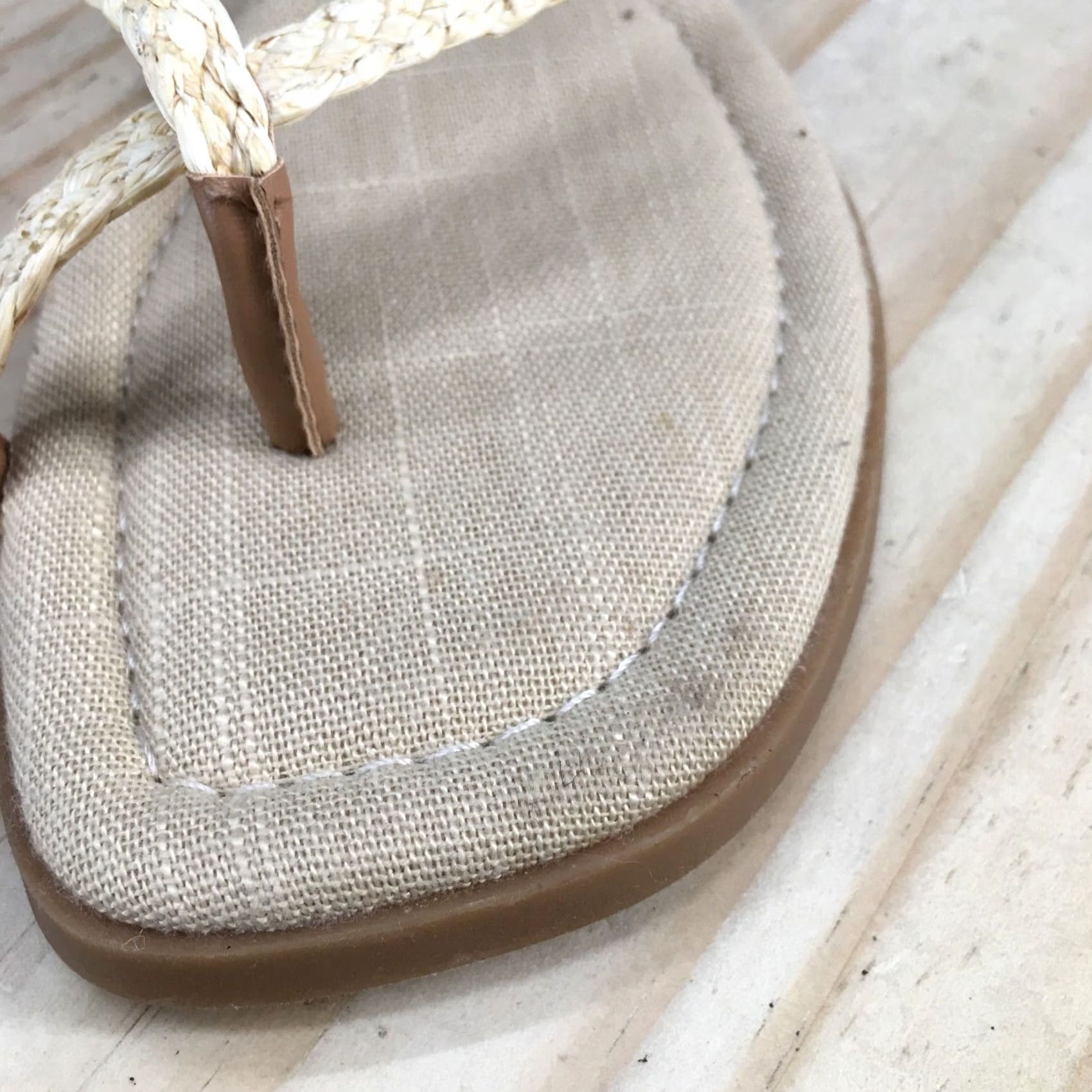 Vintage A New Day Sandals Womens 8.5 Strappy Thong Braided Buckle Beige Flats NEW Size US 9 / IT 39 - 4 Thumbnail
