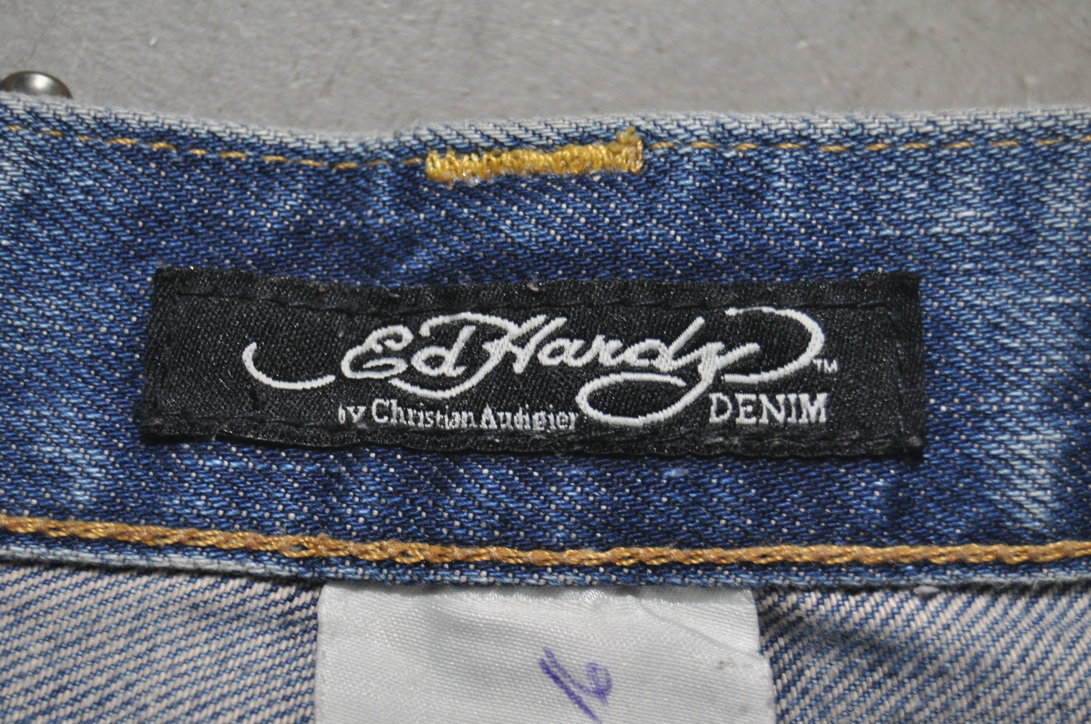Ed Hardy Ed Hardy - Studded Multi-Patch Denim Jean Size US 30 / EU 46 - 14 Thumbnail