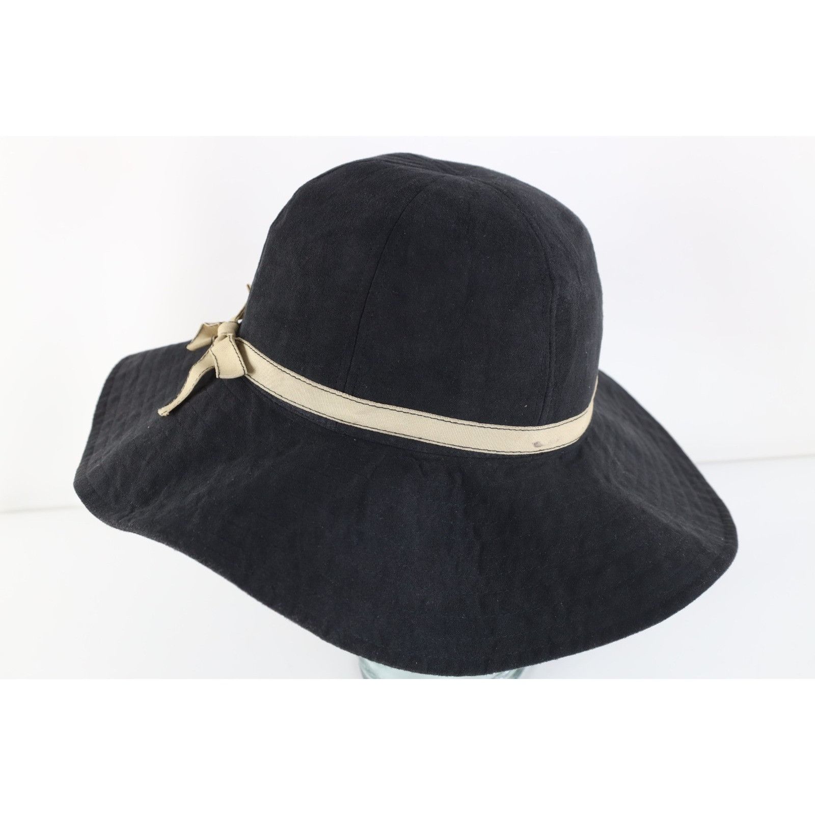 Vintage Vintage 90s Wide Brimmed Bow Tie Ribbon Church Derby Hat Size ONE SIZE - 3 Thumbnail