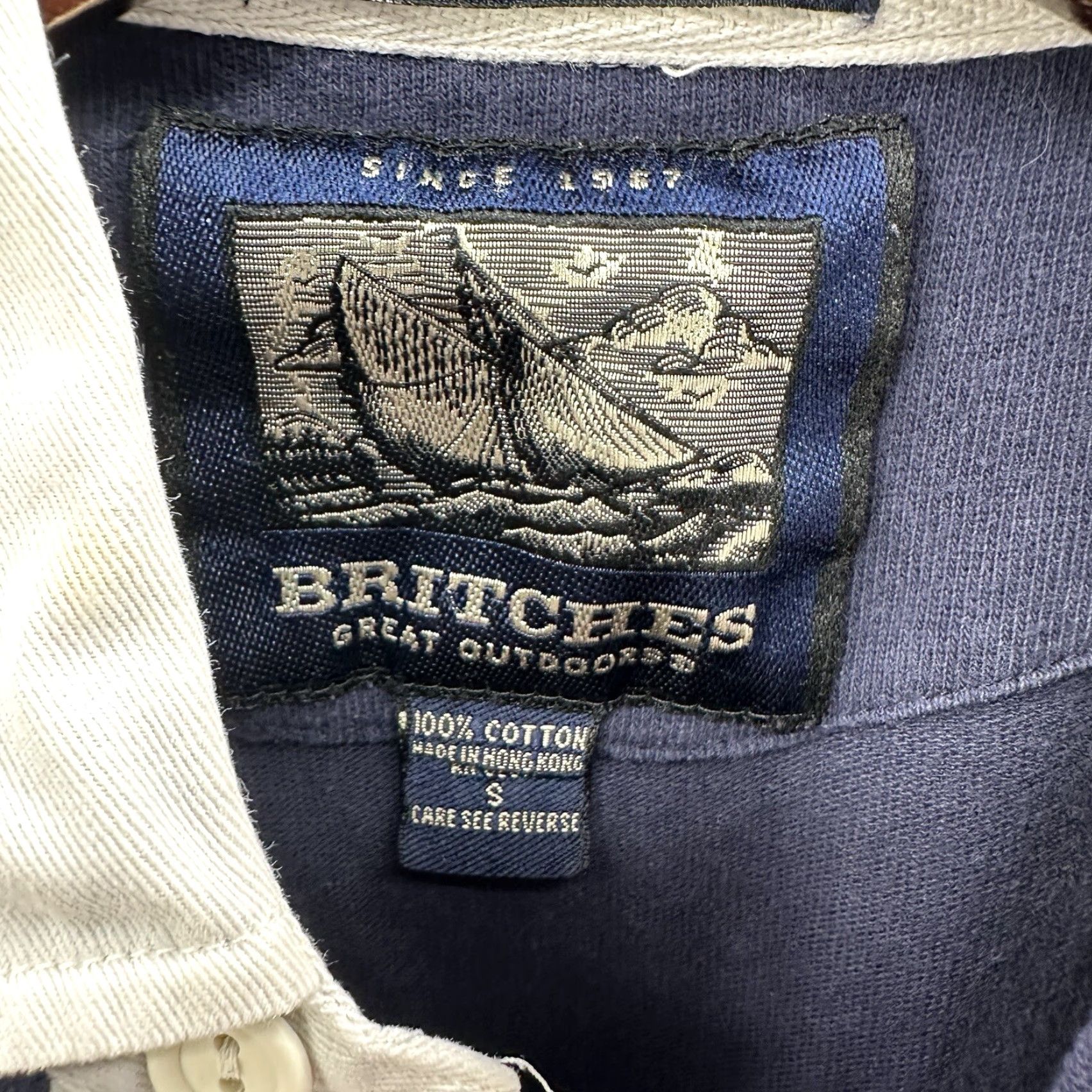 Vintage Vintage Britches Rugby Polo Shirt Men Small Blue 90s Preppy Casual Activewear Size US S / EU 44-46 / 1 - 7 Thumbnail