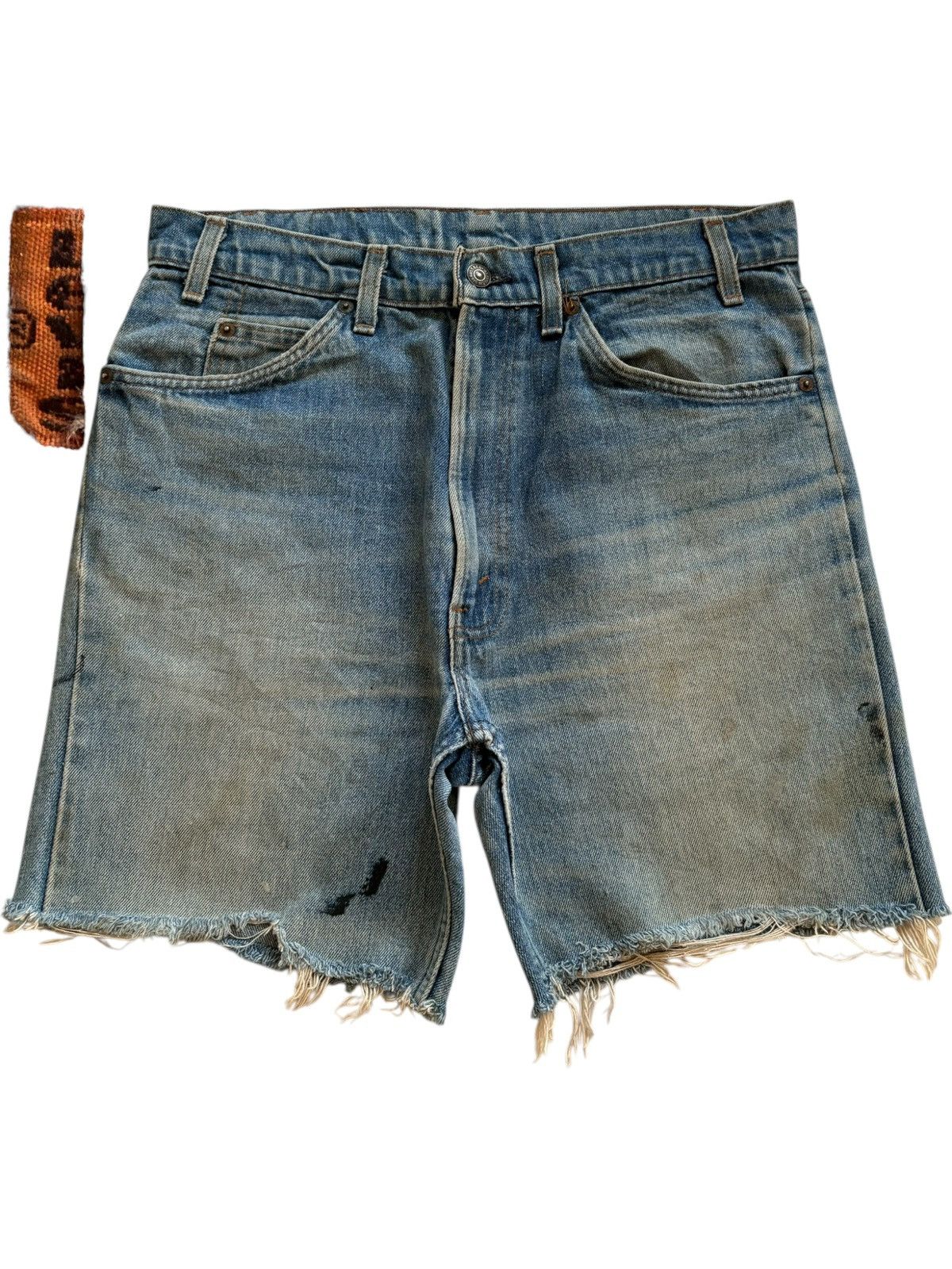 Levi's Vintage 70s Levis 607 Orange Tab Mud Wash Loose Short Jeans Size US 34 / EU 50 - 1 Thumbnail
