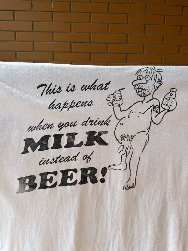 Vintage VintageTee 90s Milk Beer 2505-Nextarrow Size US L / EU 52-54 / 3 - 4 Thumbnail