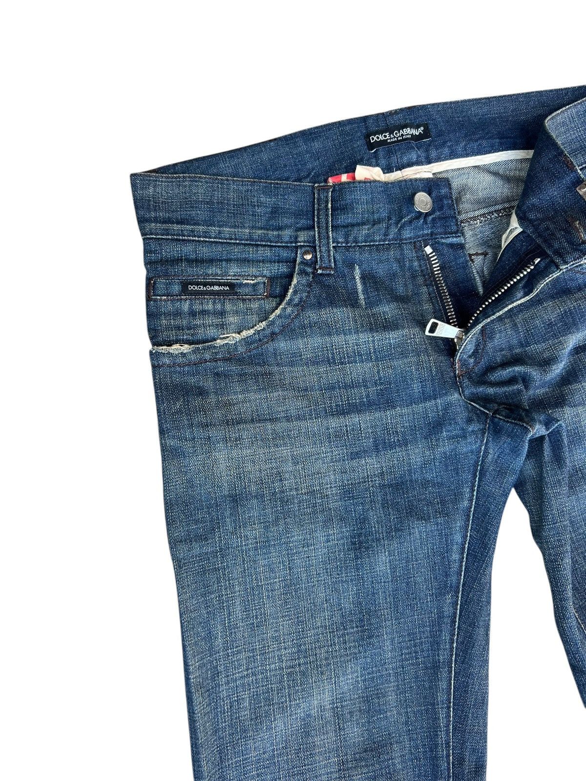 Dolce & Gabbana Vintage Y2K Dolce & Gabbana Distress Denim Slim Jeans Size US 31 - 8 Thumbnail