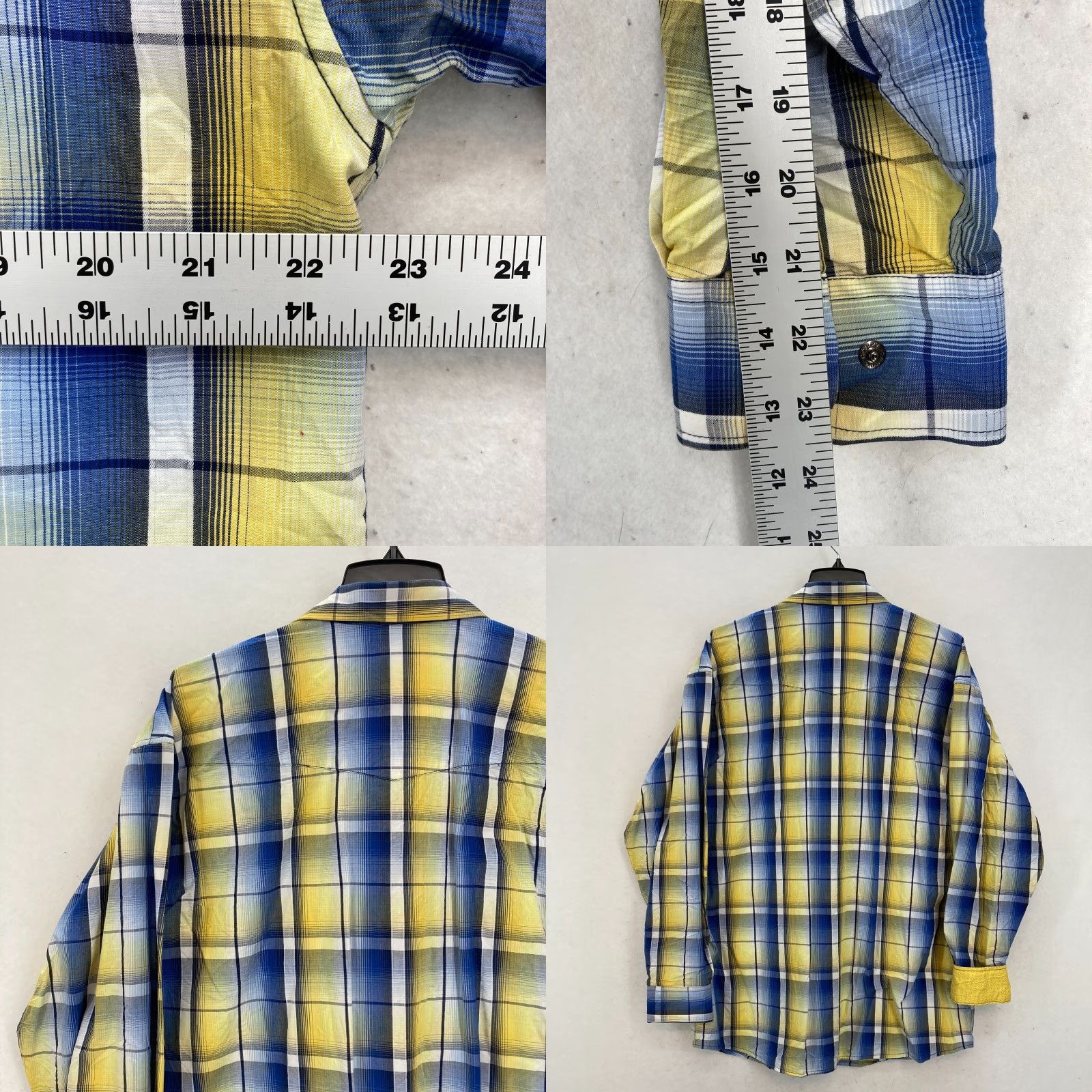 Vintage Panhandle Slim Pearl Snap Western Shirt Mens L Yellow Plaid Cowboy Rodeo Sh Size US L / EU 52-54 / 3 - 8 Thumbnail