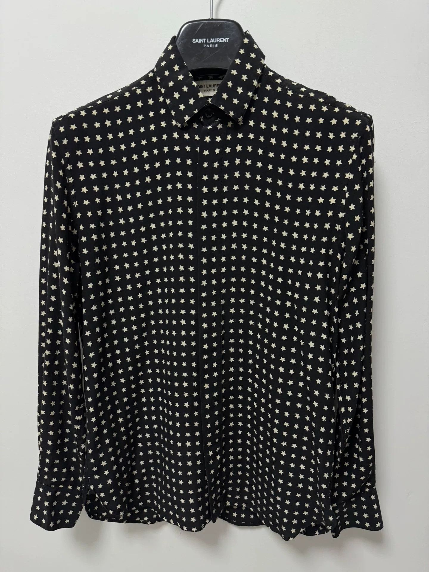 Saint Laurent Paris Saint Laurent Star Pattern Silk Shirt Size US M / EU 48-50 / 2 - 1 Thumbnail