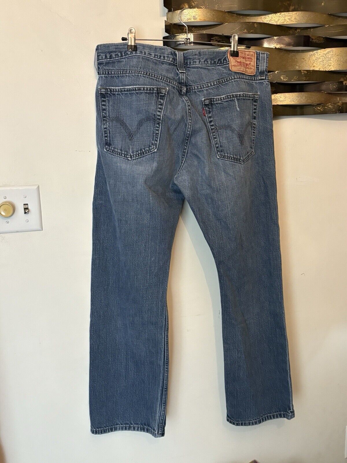 Levi's Levis 514 Jeans Distressed Mens 36x30 Blue Slim Straight Size US 36 / EU 52 - 2 Thumbnail