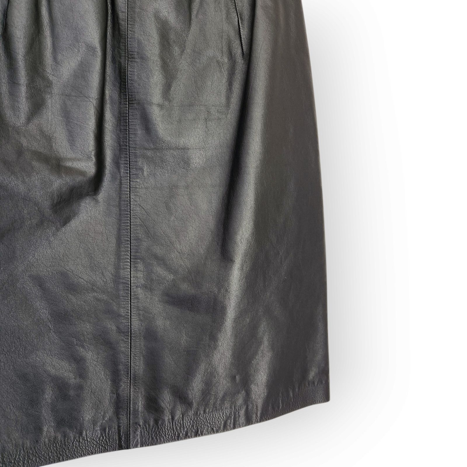 Vintage Vintage CJ Todd Saks Fifth Avenue Leather Pencil Skirt 0 Size 25" / US 0 / IT 36 - 3 Thumbnail