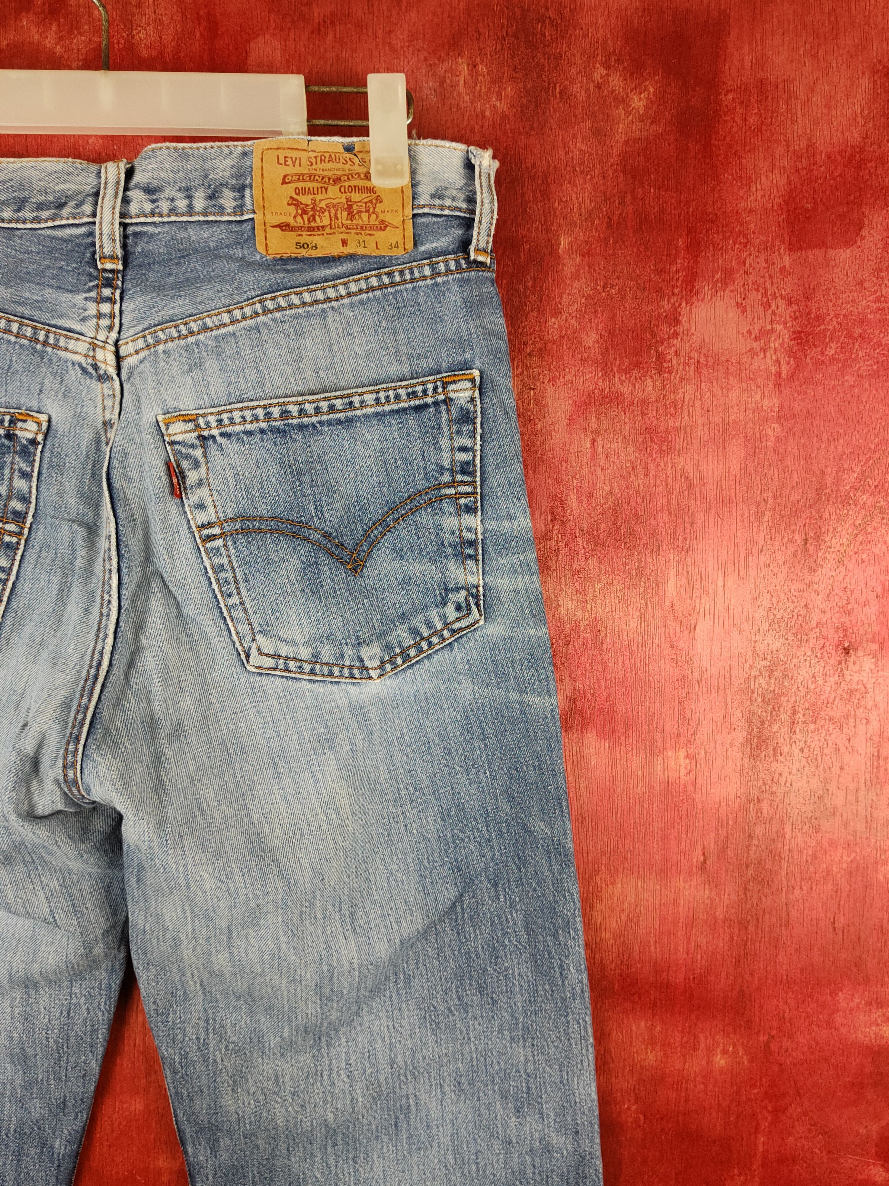 Japanese Brand Levi's Blue Distressed Ripped Jeans #S1671 Size US 31 - 13 Thumbnail