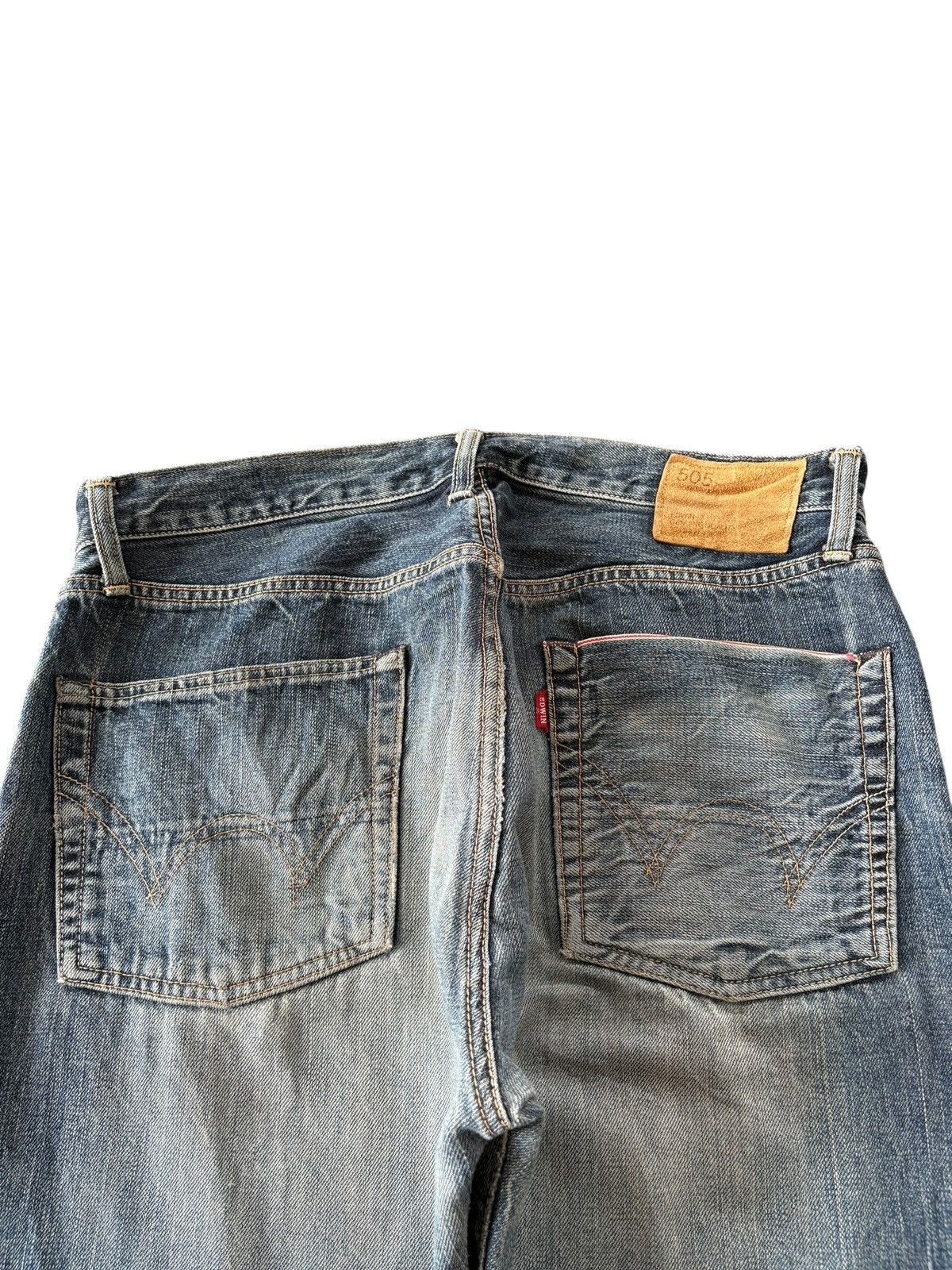 Edwin Vintage Edwin 505 Selvedge Distressed Baggy Jeans Size US 34 / EU 50 - 8 Thumbnail