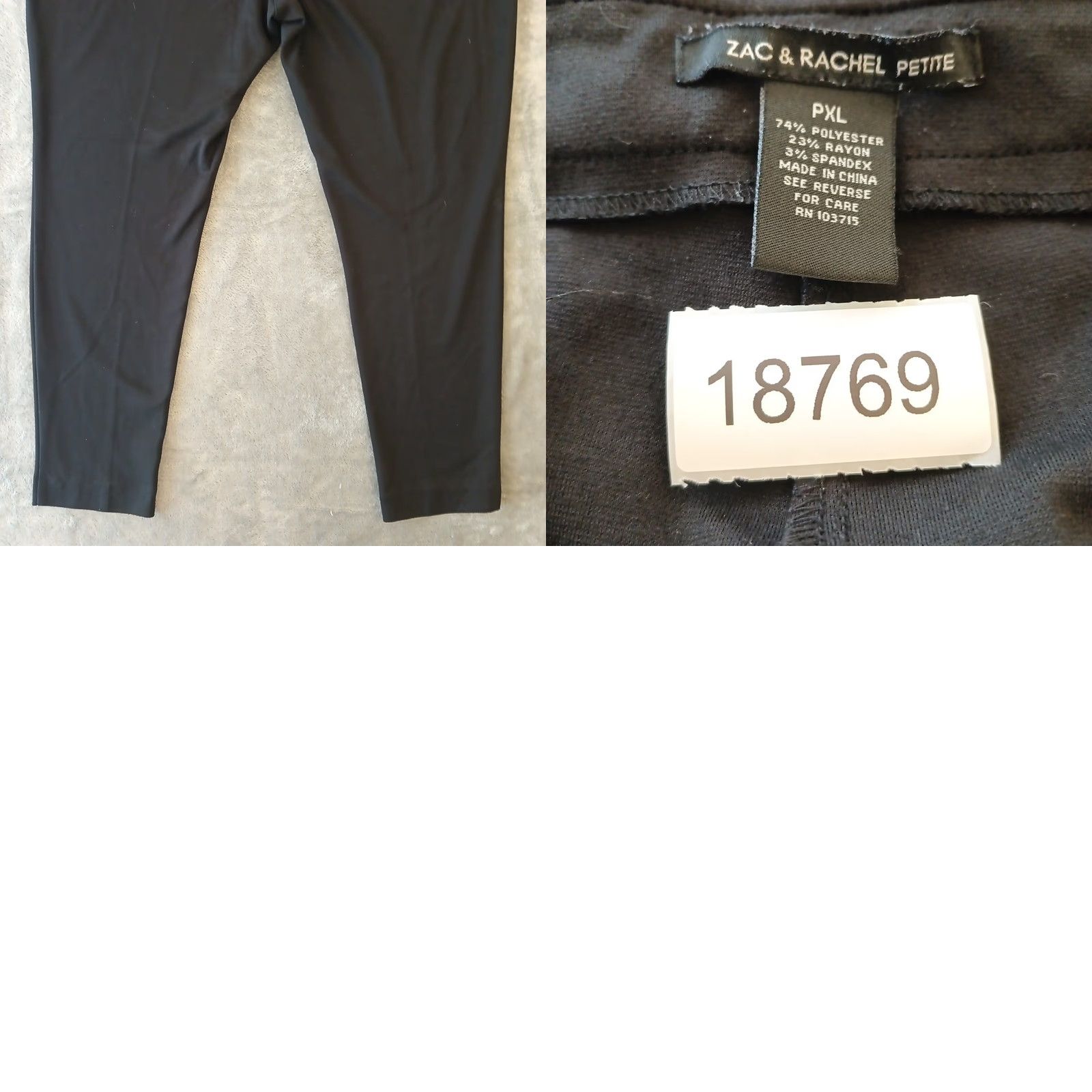 Vintage Zac & Rachel Pants Womens Petites PXL Ankle Stretch Pull On Black 38x25.5 Skinny Flat Front Mid Rise XS-XL? Size 40" / US 18 - 8 Thumbnail