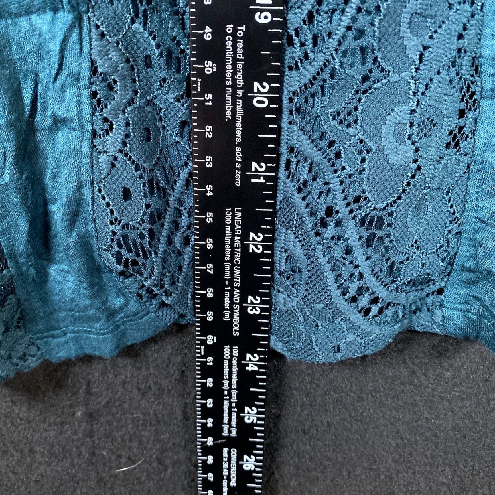 Vintage KNox Rose Womens Blouse Teal Sleeveless U Neck Lace Tank Stretch XS Shirt Womens XS Teal Lace Blouse Boho Casual Workwear Size XS / US 0-2 / IT 36-38 - 7 Thumbnail