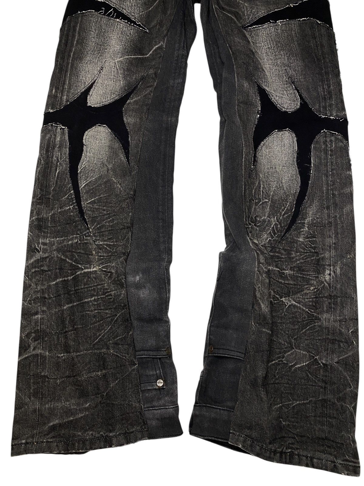 If Six Was Nine 2000's Jackrose Seawash Clawmark Tribal Flared Jeans Size US 30 / EU 46 - 3 Thumbnail