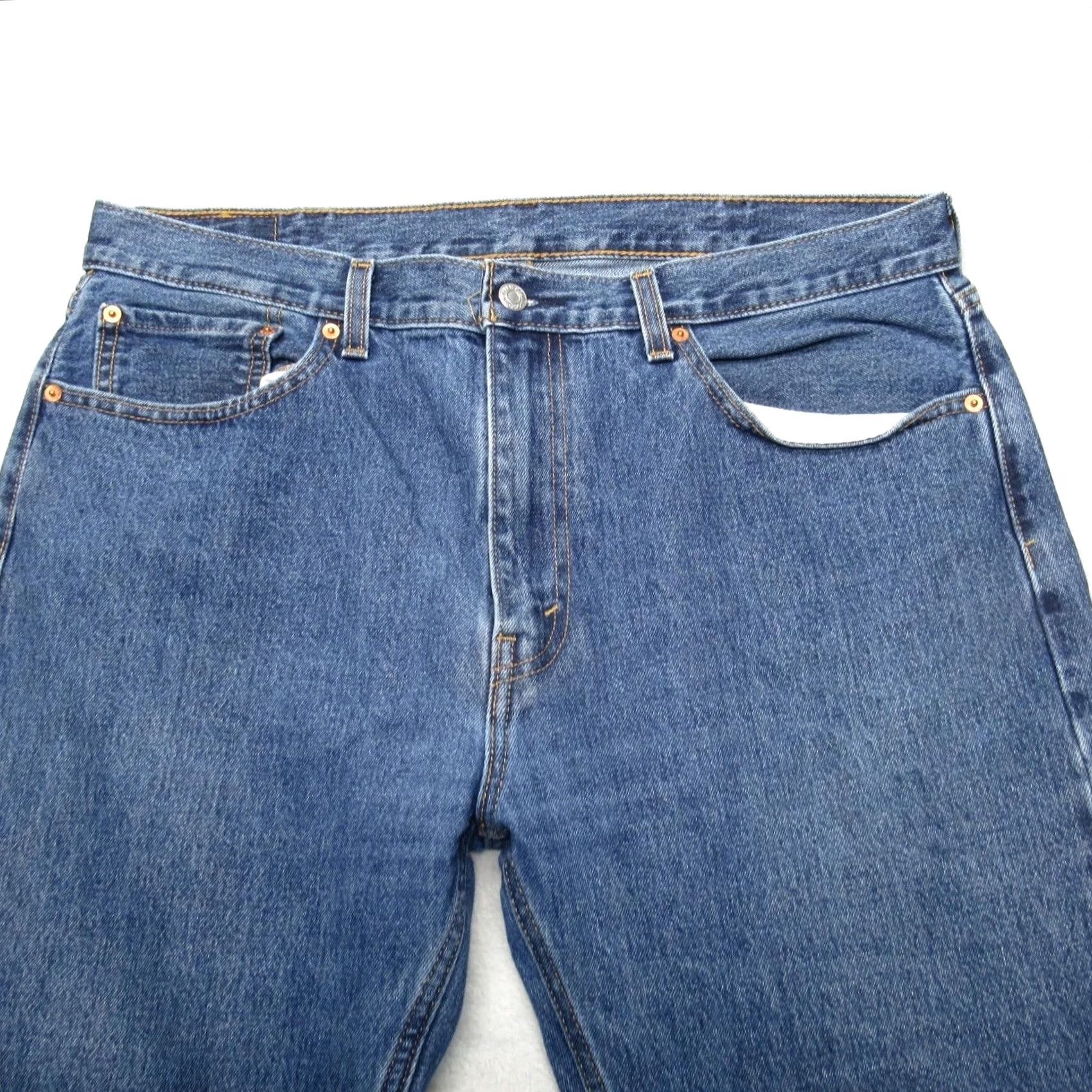 Levi's Levi's 505 Jeans Mens 36x28 Blue Medium Wash Straight Leg Regular Fit Denim Pants W38 L30 Baggy Not Vintage Size US 36 / EU 52 - 4 Thumbnail