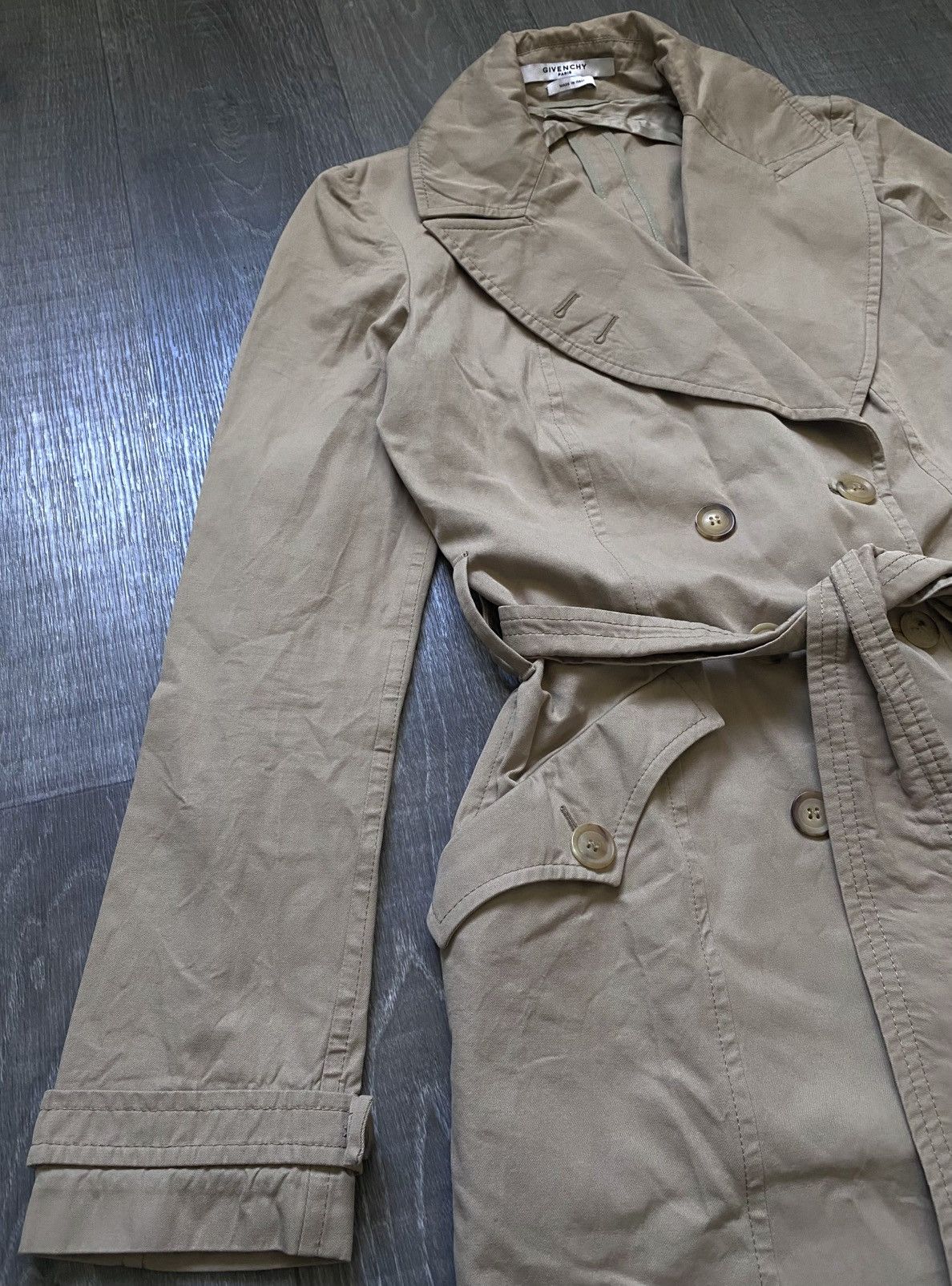 Givenchy Womens Givenchy Paris Beige Trench Coat Jacket Double Breast Size M / US 6-8 / IT 42-44 - 5 Thumbnail