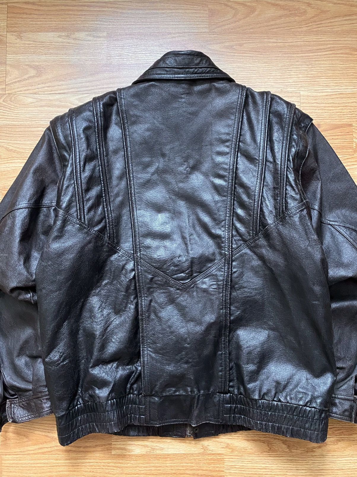 Vintage Vintage Leather Bomber Transformer Vest Jacket YKK Zip 80s Size US M / EU 48-50 / 2 - 19 Thumbnail