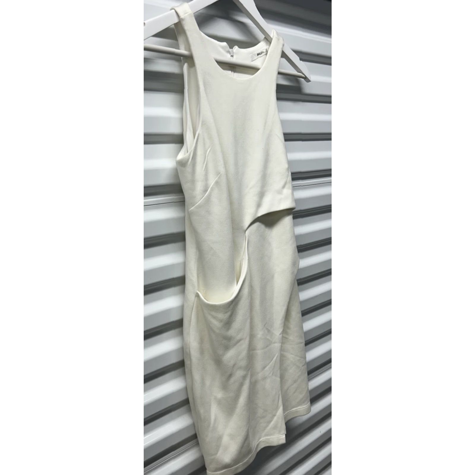 Bailey 44 Bailey 44 Women's Esther Ecru Assymetrical Sleeveless Midi Cocktail Dress S Women Ivory A-Line Midi Spandex Rayon Dress Size S / US 4 / IT 40 - 3 Thumbnail