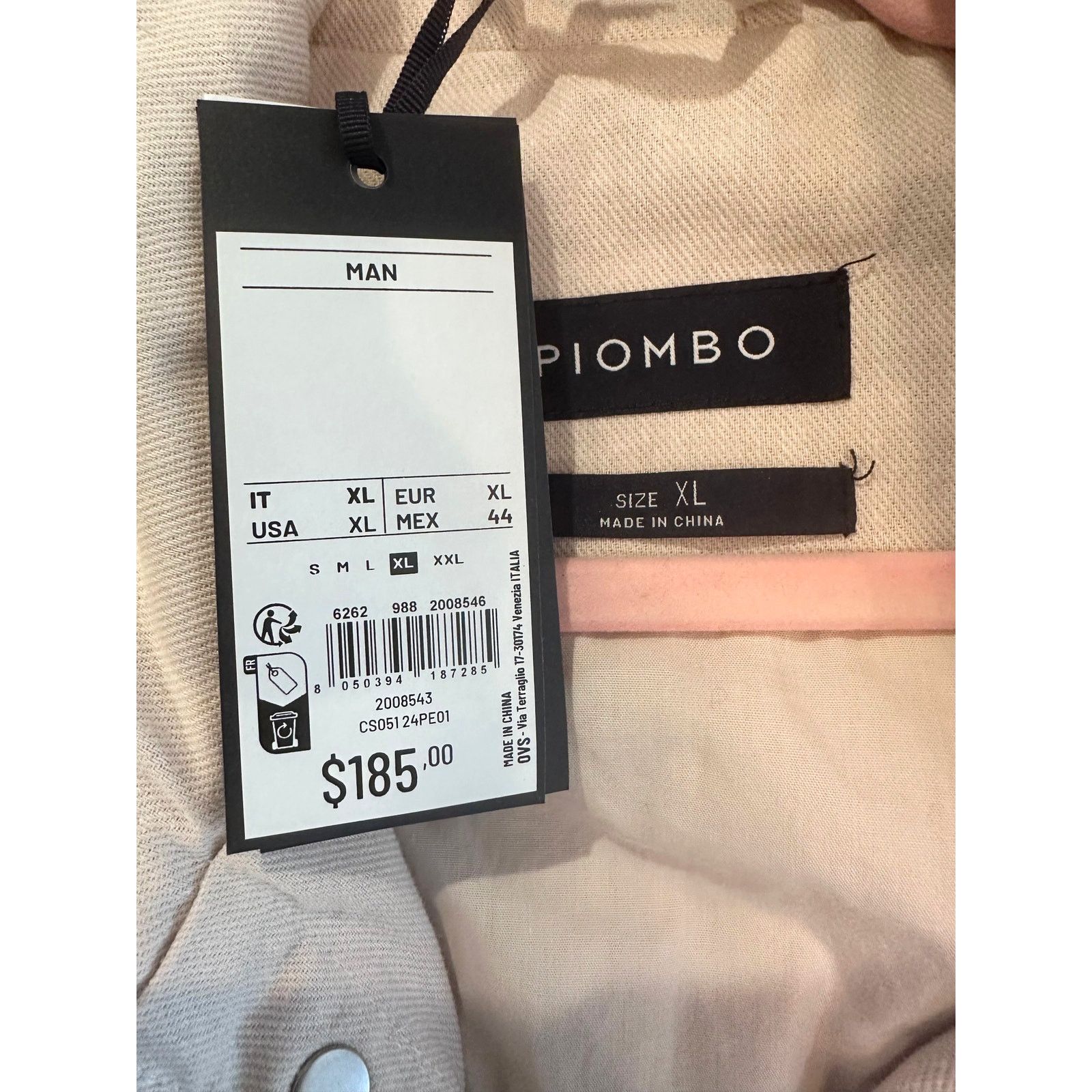 PIOMBO MP Piombo Safari 4 Flap Pocket Jacket Concealed zip size S Size US S / EU 44-46 / 1 - 18 Thumbnail