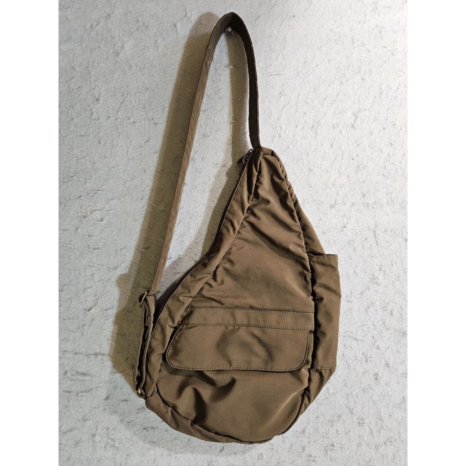 Vintage VINTAGE AmeriBag Healthy Brown Green Nylon Sling Bag Multiple Pockets Adjustable Size ONE SIZE - 3 Thumbnail