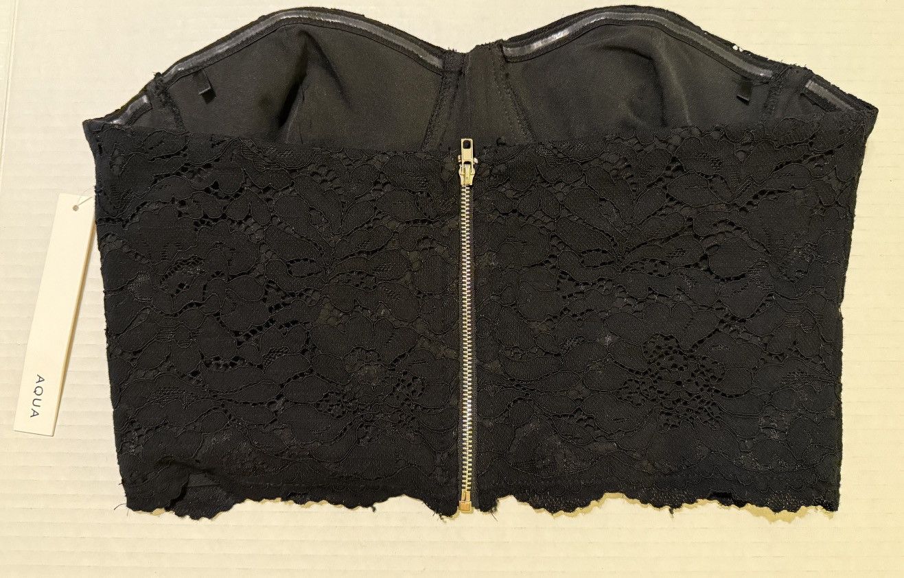 AQUA Aqua Women Blac Lace Strapless Bustier Zipper Closure L66825 Size S / US 4 / IT 40 - 5 Thumbnail