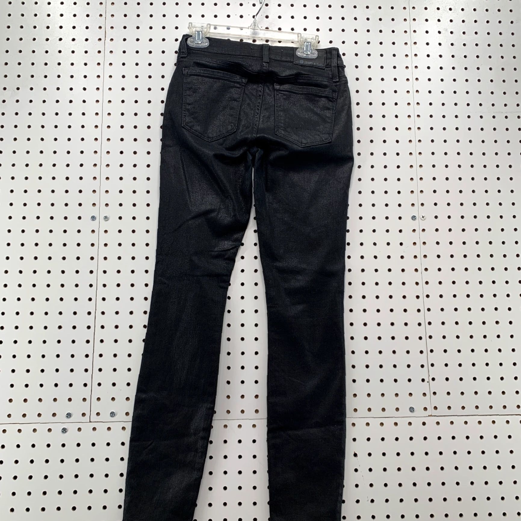 Denime VINTAGE Henry & Belle Black Denim Jeans Super Skinny Ankle Shiny Womens Size 24 22x28.5 Size 42" / US 20 - 7 Thumbnail