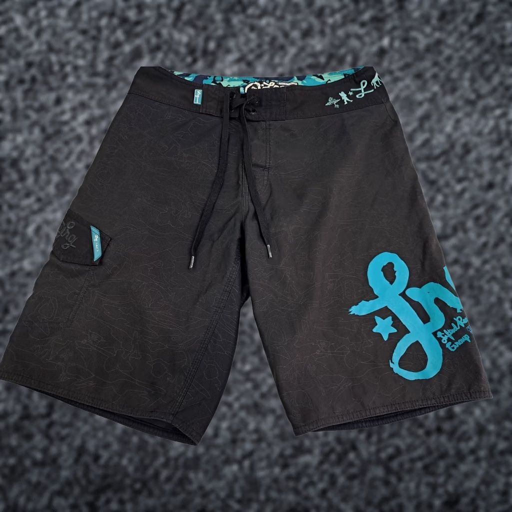 Vintage LRG Lifted Research Group Board Shorts Mens Size 30 Black Green #4521 Size US 30 / EU 46 - 1 Thumbnail