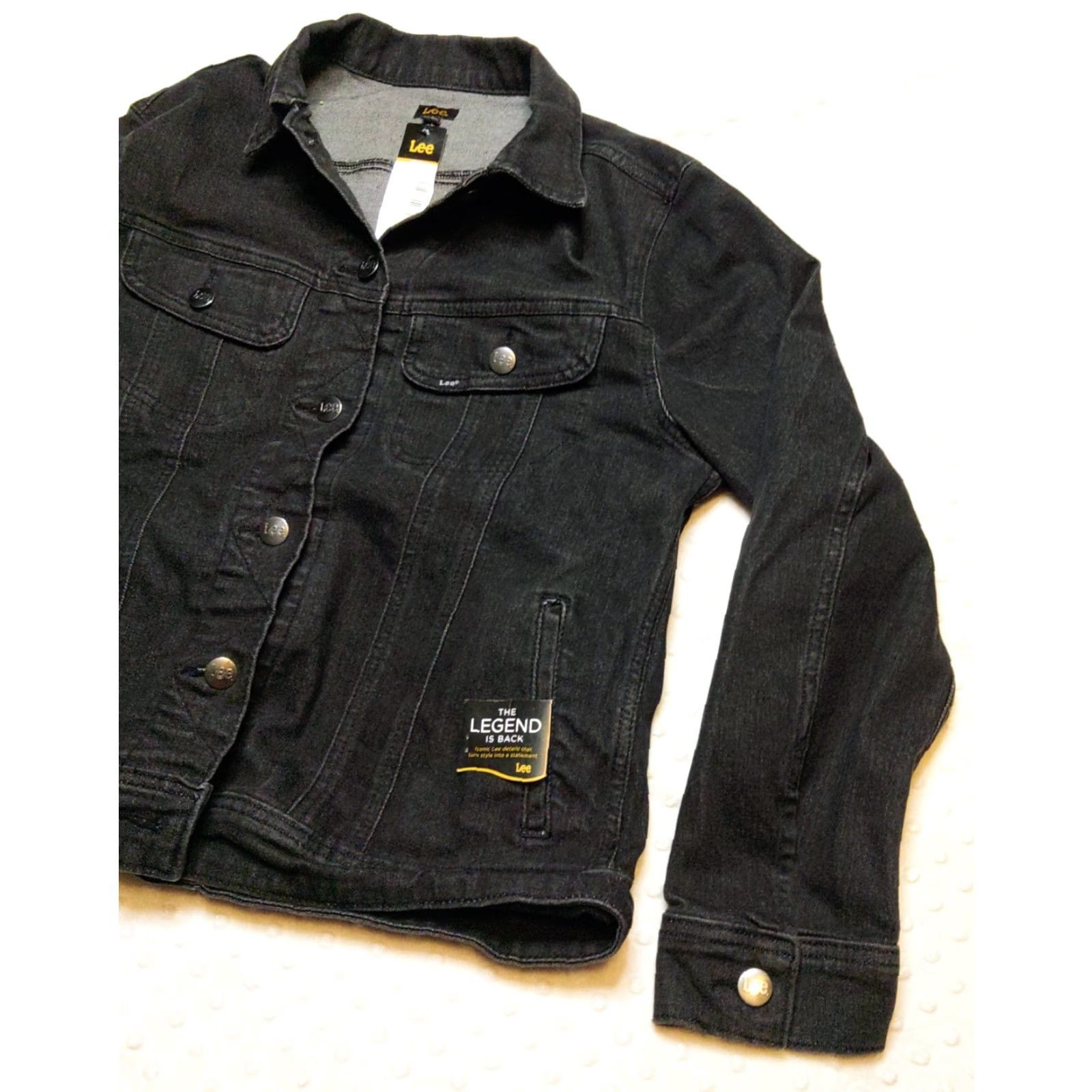 Lee Lee Denim Jacket Regular Black NWT Women's Large Stretch Jacket Style Legendary Size L / US 10 / IT 46 - 2 Thumbnail