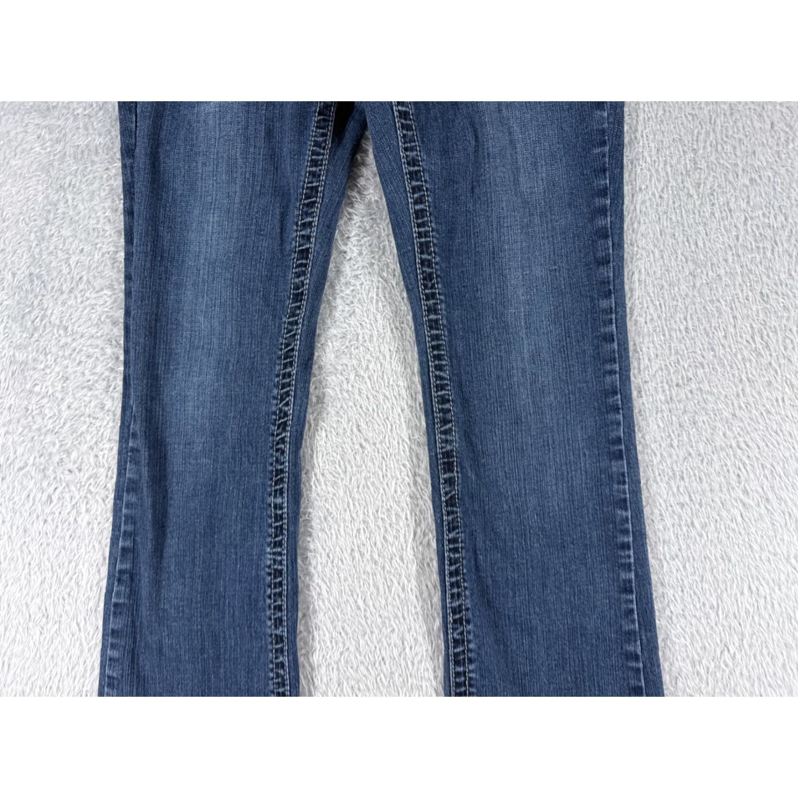 Vintage miss chic Jeans Women Bootcut Denim Blue 30x30 Pocket 5-Pocket Embellished Rhinestone Embroidered Mid Rise 30 Inseam Regular Stretch Size 36" / US 14 / IT 50 - 3 Thumbnail