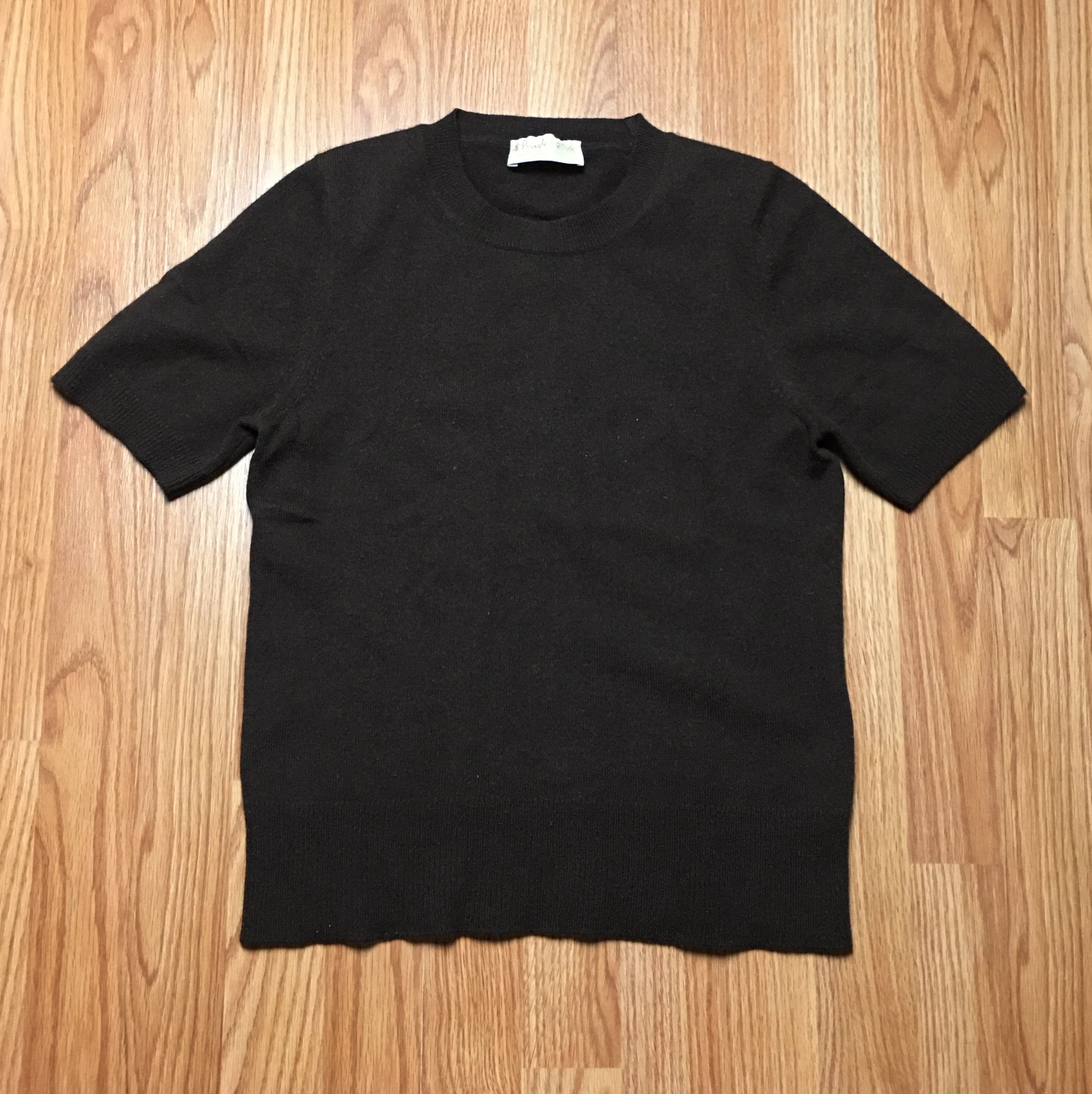 Pringle Of Scotland Pringle of Scotland Cashmere Brown Short Sleeve Jumper Top Size S / US 4 / IT 40 - 6 Thumbnail