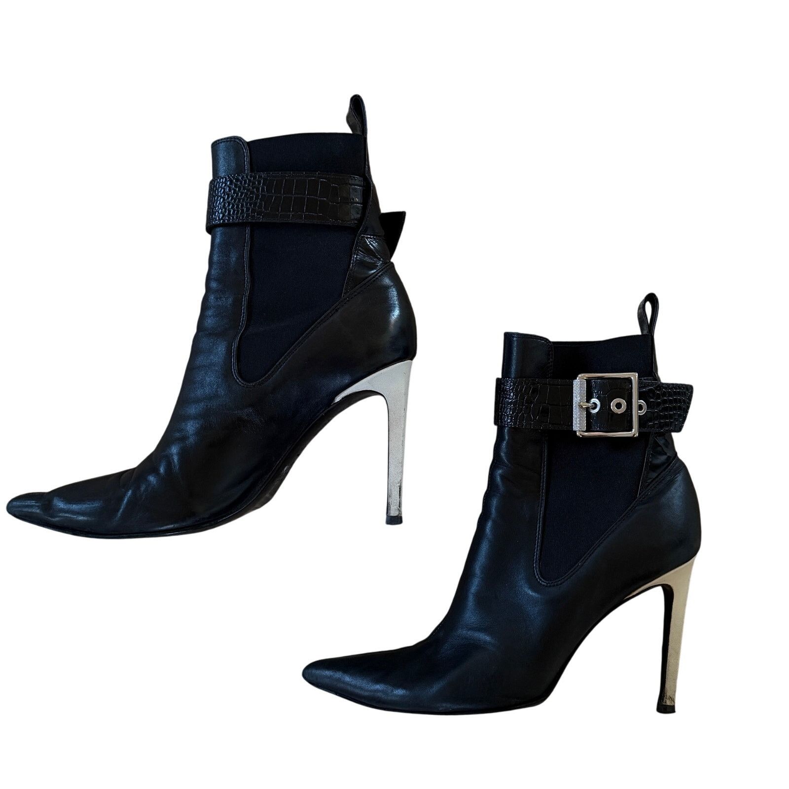 Rag & Bone rag & bone Wren black leather stiletto booties - size 10 Size US 10 / IT 40 - 2 Thumbnail