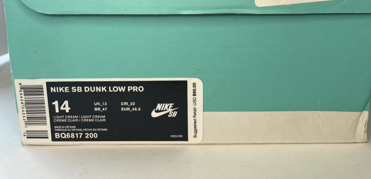 Nike Nike SB Dunk Low Light Cream Thunderstorm Size 14 BQ6817-200 Size US 14 / EU 47 - 7 Thumbnail