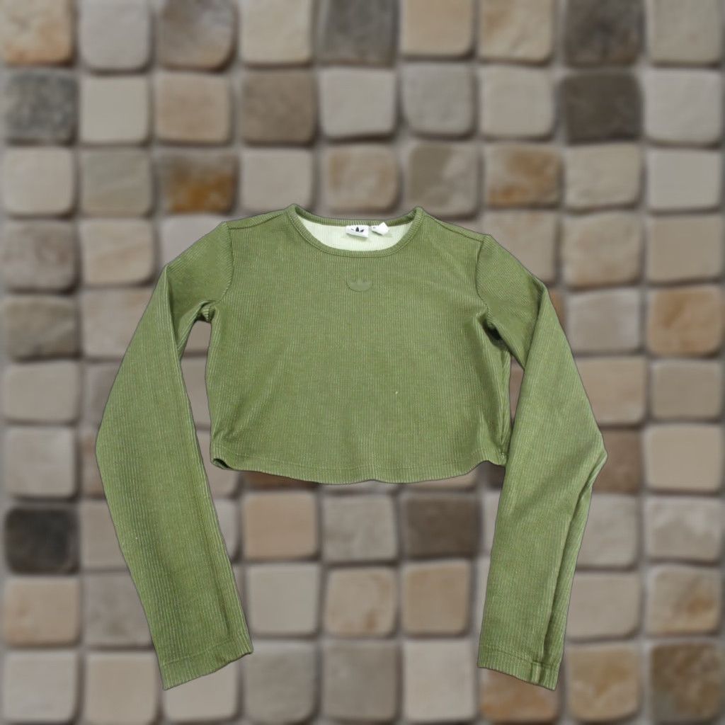 Adidas VINTAGE Adidas Sweatshirt Womens Small Olive Green Pullover Casual Long Sleeve Classic Size S / US 4 / IT 40 - 1 Thumbnail