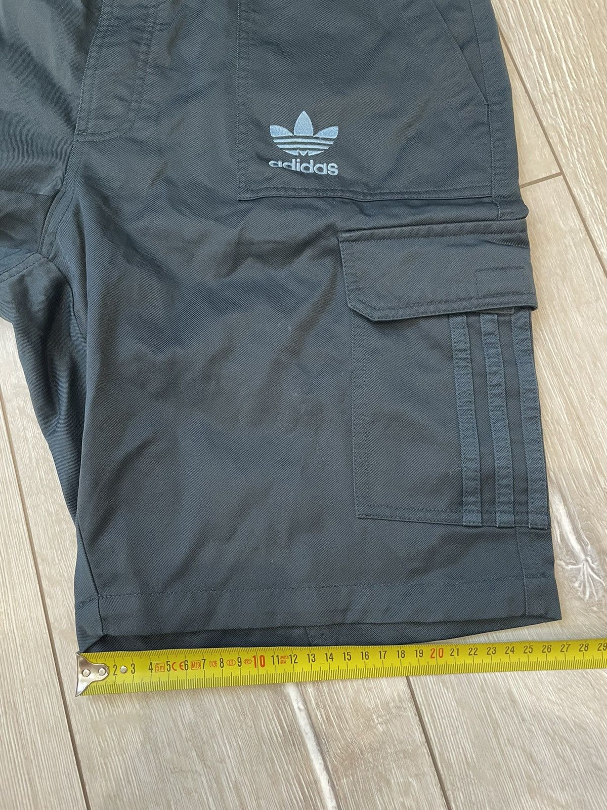 Adidas × Vintage Vintage Adidas Originals Cargo Shorts Mens Blue Satin 1990s Size US 33 - 14 Thumbnail