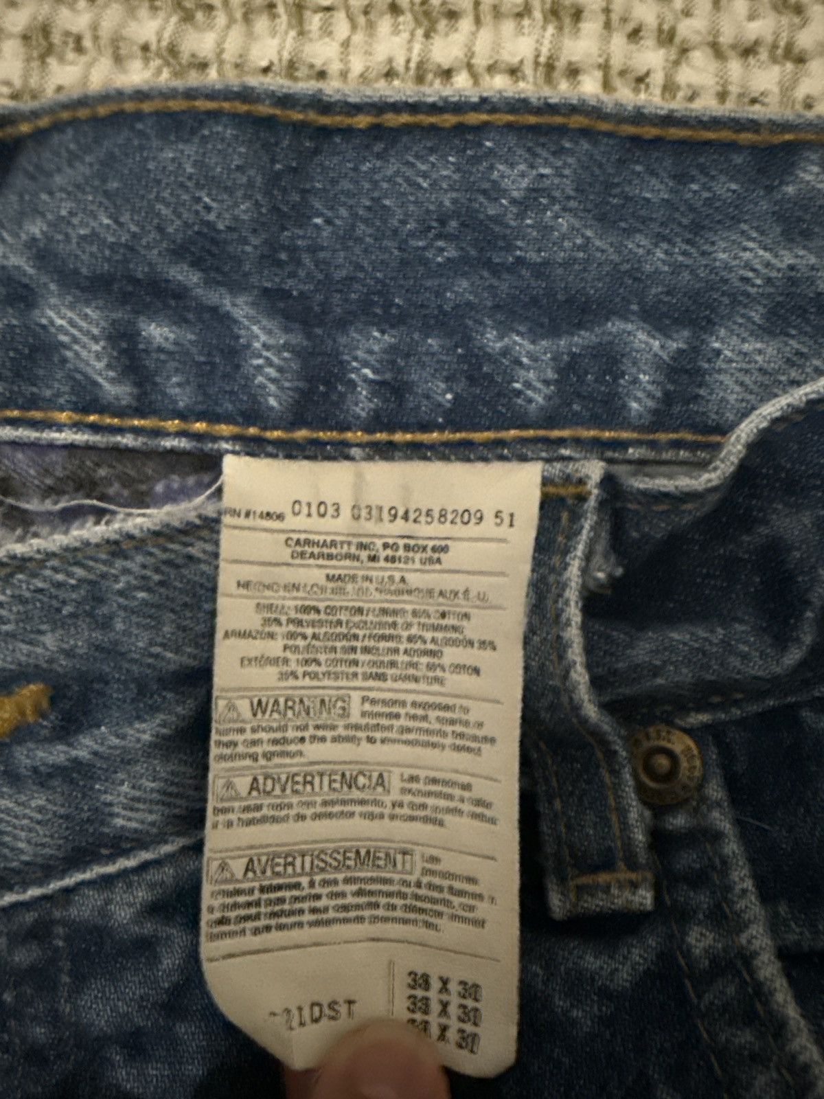 Carhartt 2003 Vintage Carhartt Denim Jeans Size US 38 / EU 54 - 7 Thumbnail
