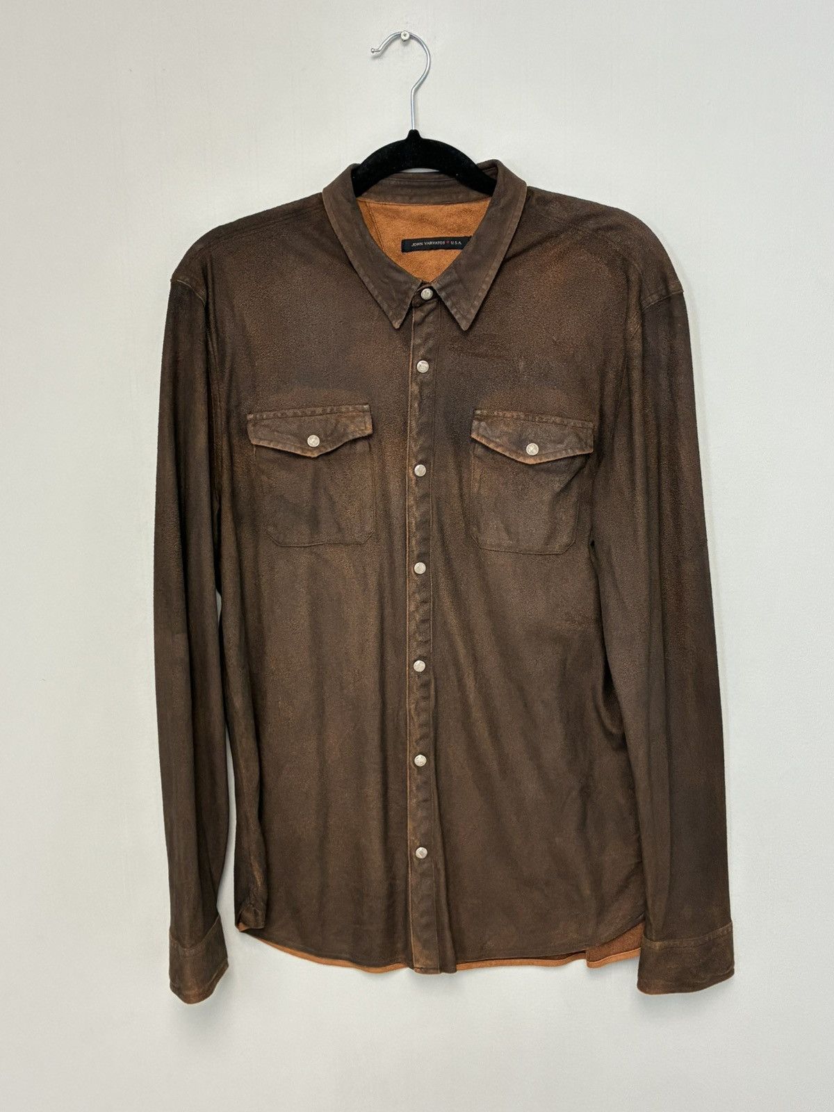 John Varvatos Faux Suede Military Shirt medium Size US M / EU 48-50 / 2 - 7 Thumbnail