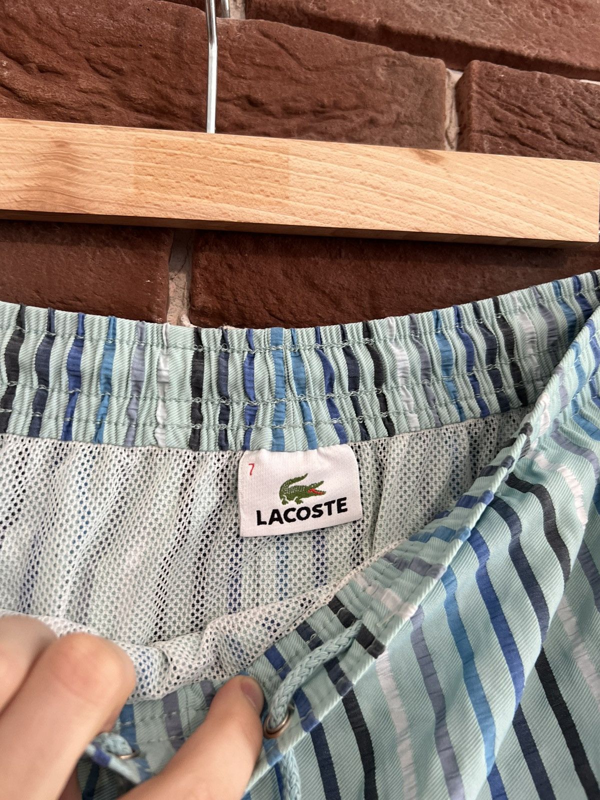 Lacoste Lacoste 90s Vintage Swim Shorts Striped 7 Sportswear Hype Size US 34 / EU 50 - 5 Thumbnail