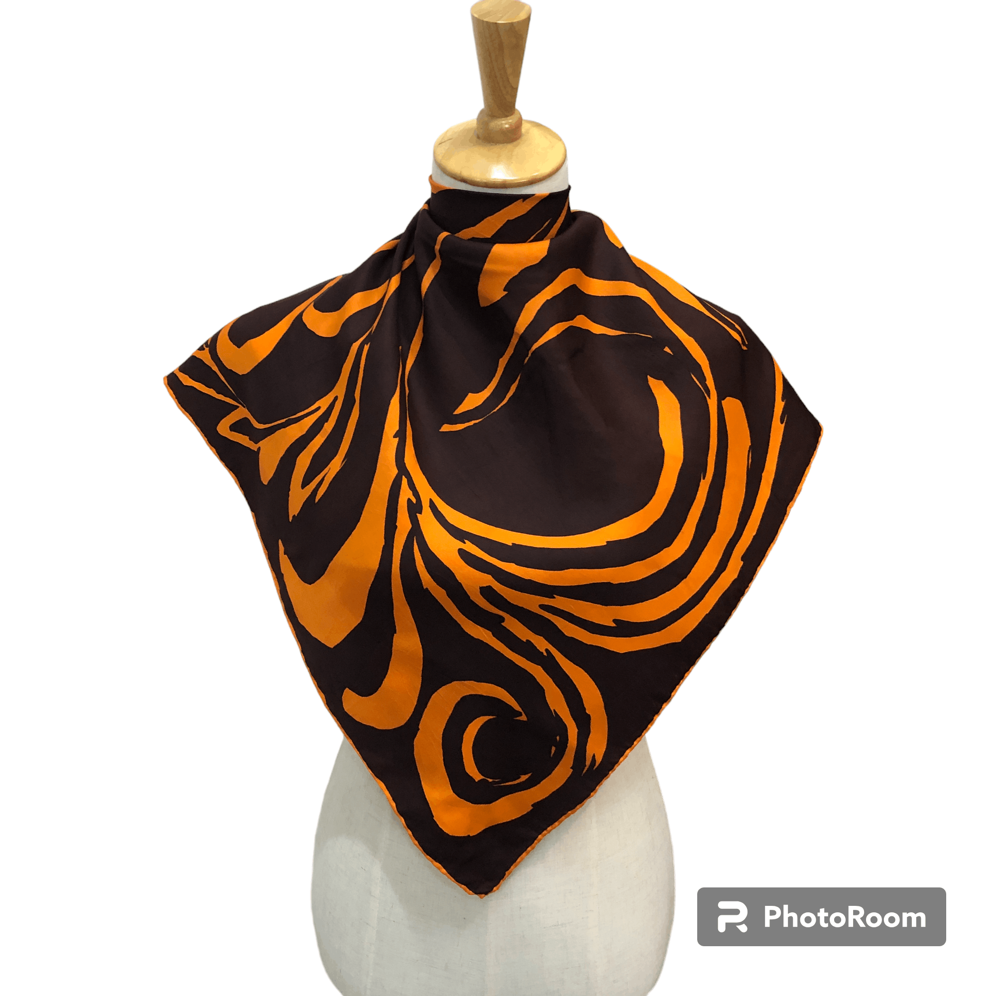 Vintage Vintage Luxury Abstract Rolled Silk Scarf M1364 Size ONE SIZE - 1 Thumbnail