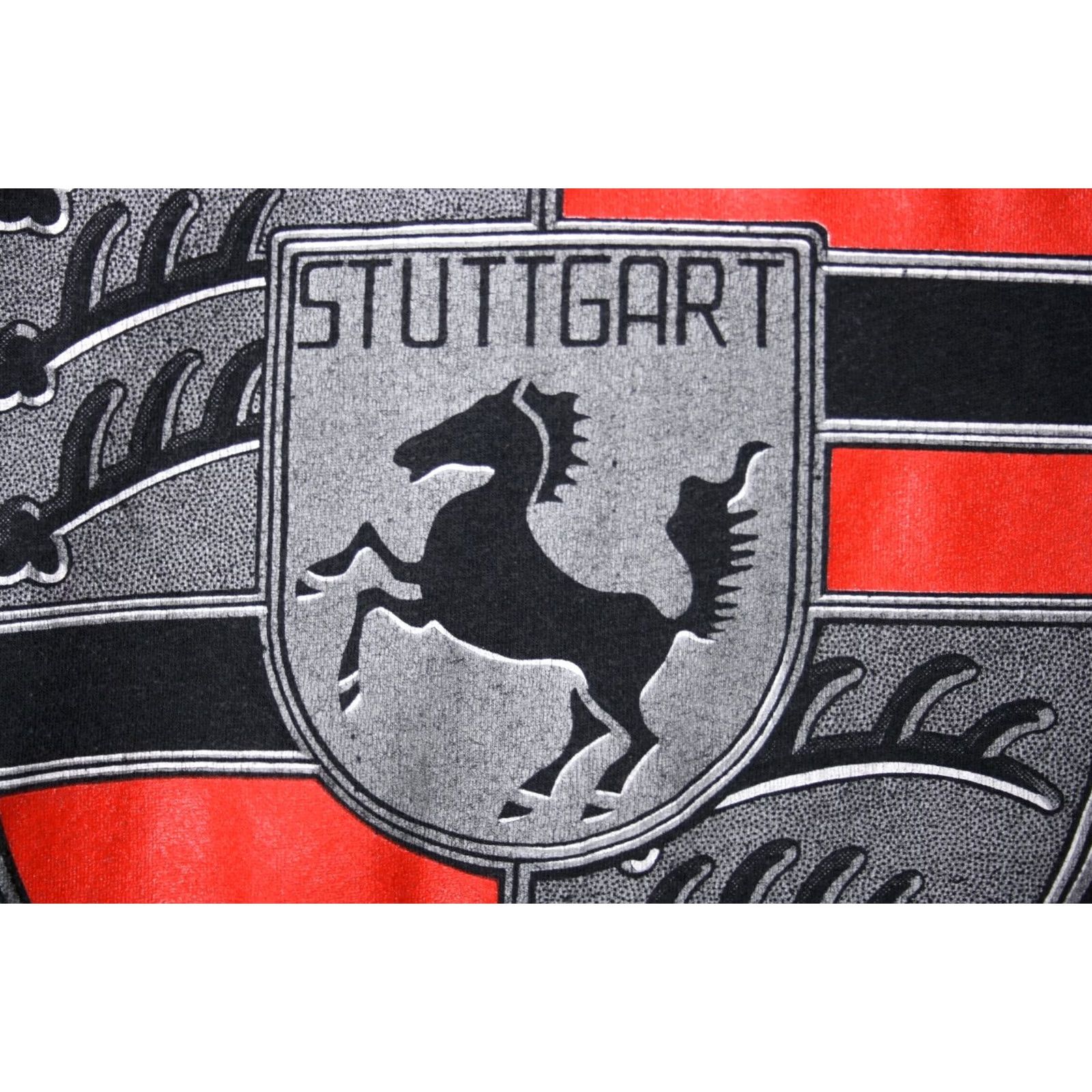 Logo 7 VINTAGE Porsche Stuttgart Black Graphic Logo T-Shirt XS Unisex Adults Short Sleeve Graphic Print 90s Mens Womens Boys Girls Size US L / EU 52-54 / 3 - 2 Thumbnail