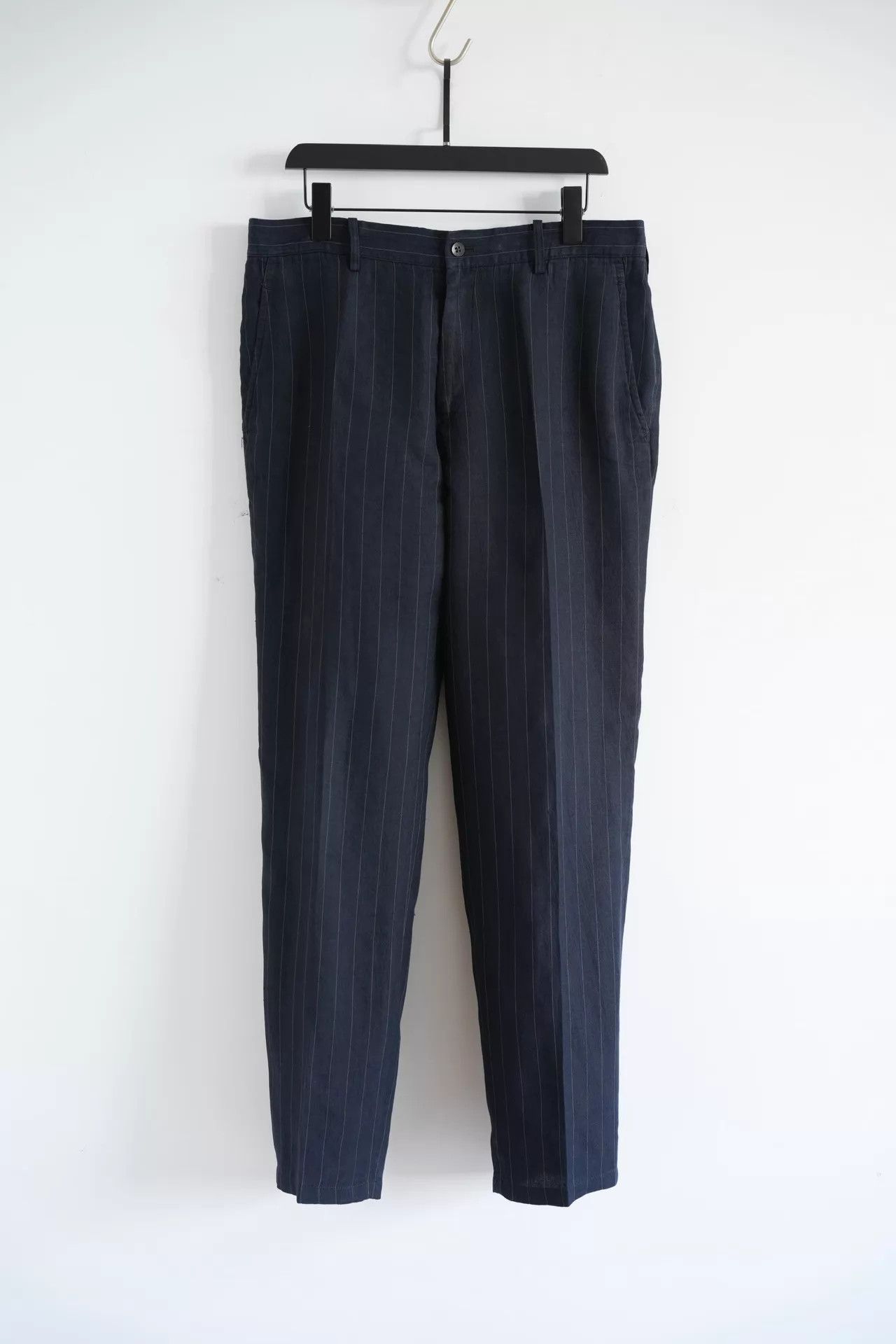 Yohji Yamamoto Yohji Yamamoto 05SS Kikko Blue Striped Linen Pants Size US 34 / EU 50 - 1 Thumbnail