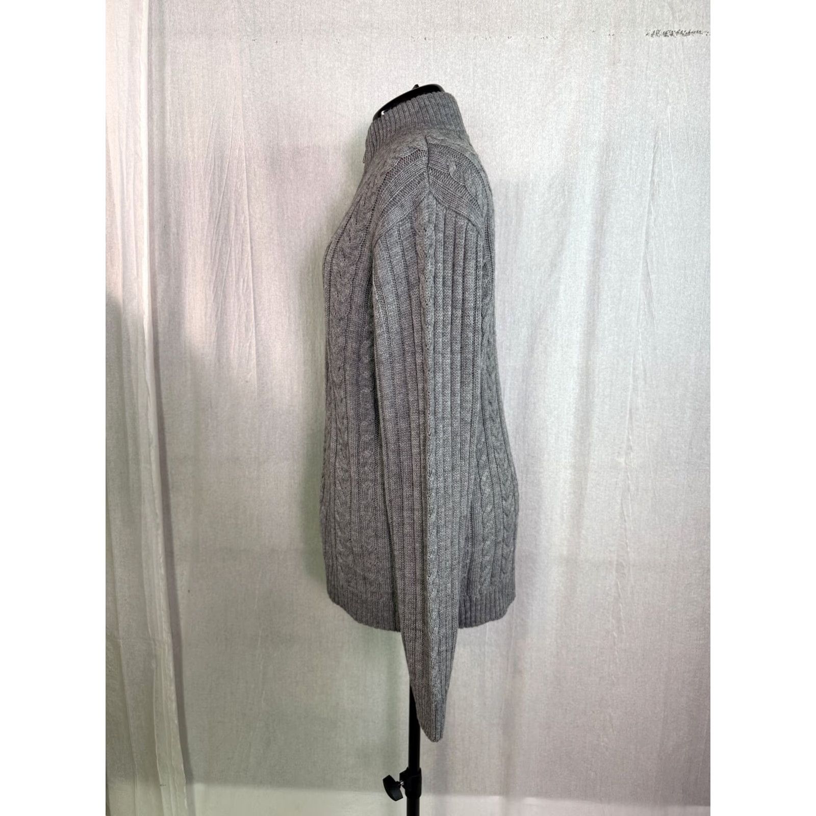 Sperry Sperry Full Zip Sweater Cable Knit Men’s L Charcoal Gray Size US L / EU 52-54 / 3 - 3 Thumbnail