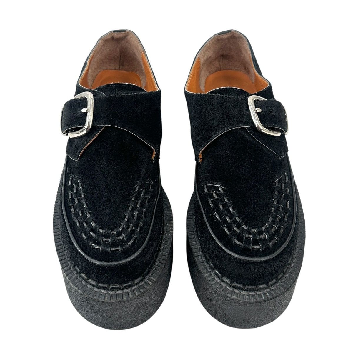 Junya Watanabe Black Suede Leather Platform Monk Strap Loafers Shoes Size US 8 / EU 41 - 3 Thumbnail