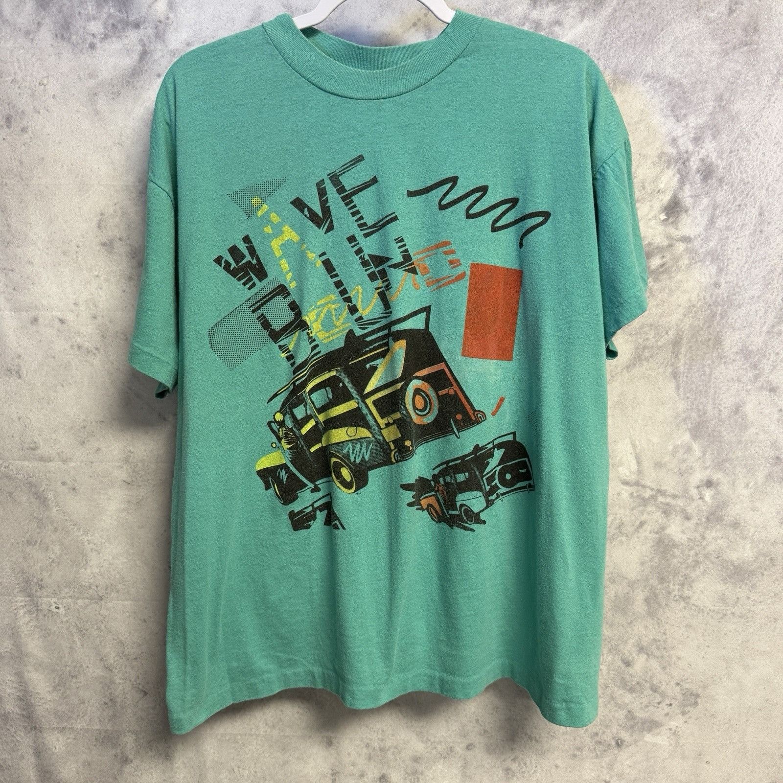 Vintage Vintage 90s Wave Round Surf T Shirt Mens XL Teal Woody Car S Size US XL / EU 56 / 4 - 1 Thumbnail