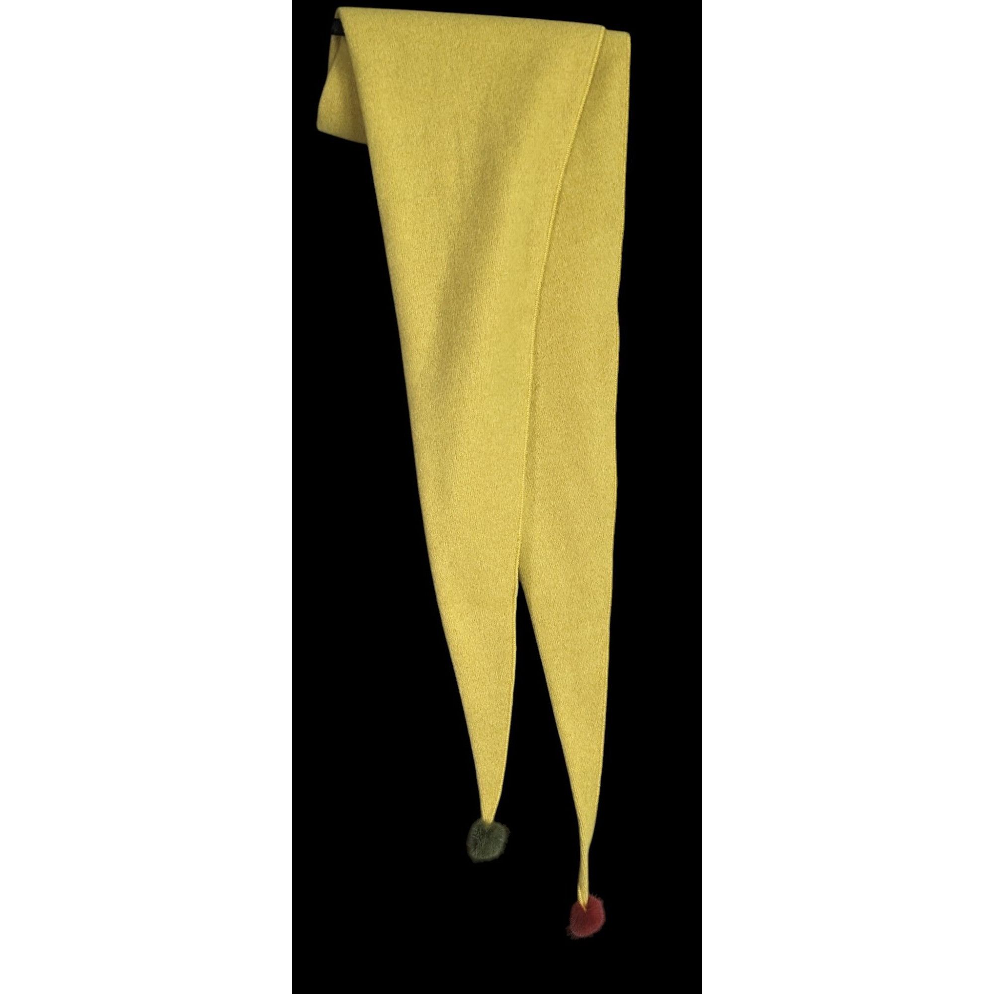 Other Medieval Style Yellow Fleece Scarf With Pom-Poms - 66 Inches Size ONE SIZE - 5 Thumbnail
